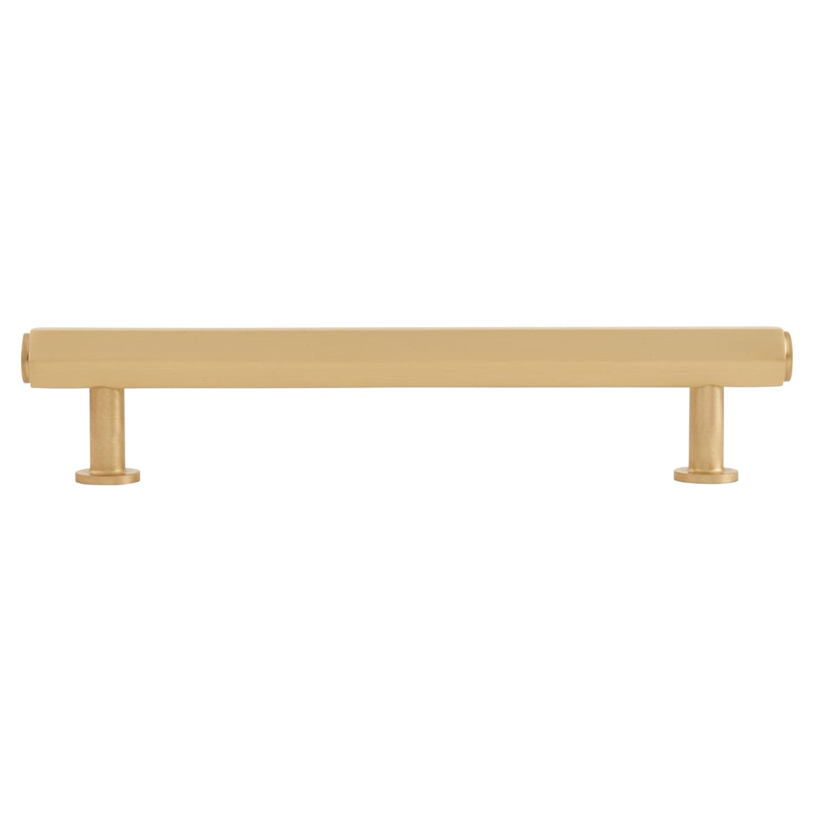 Vesper Hex 14mm T-Bar Cabinet Pull Handle - 128mm Centres - Satin Brass - view 2
