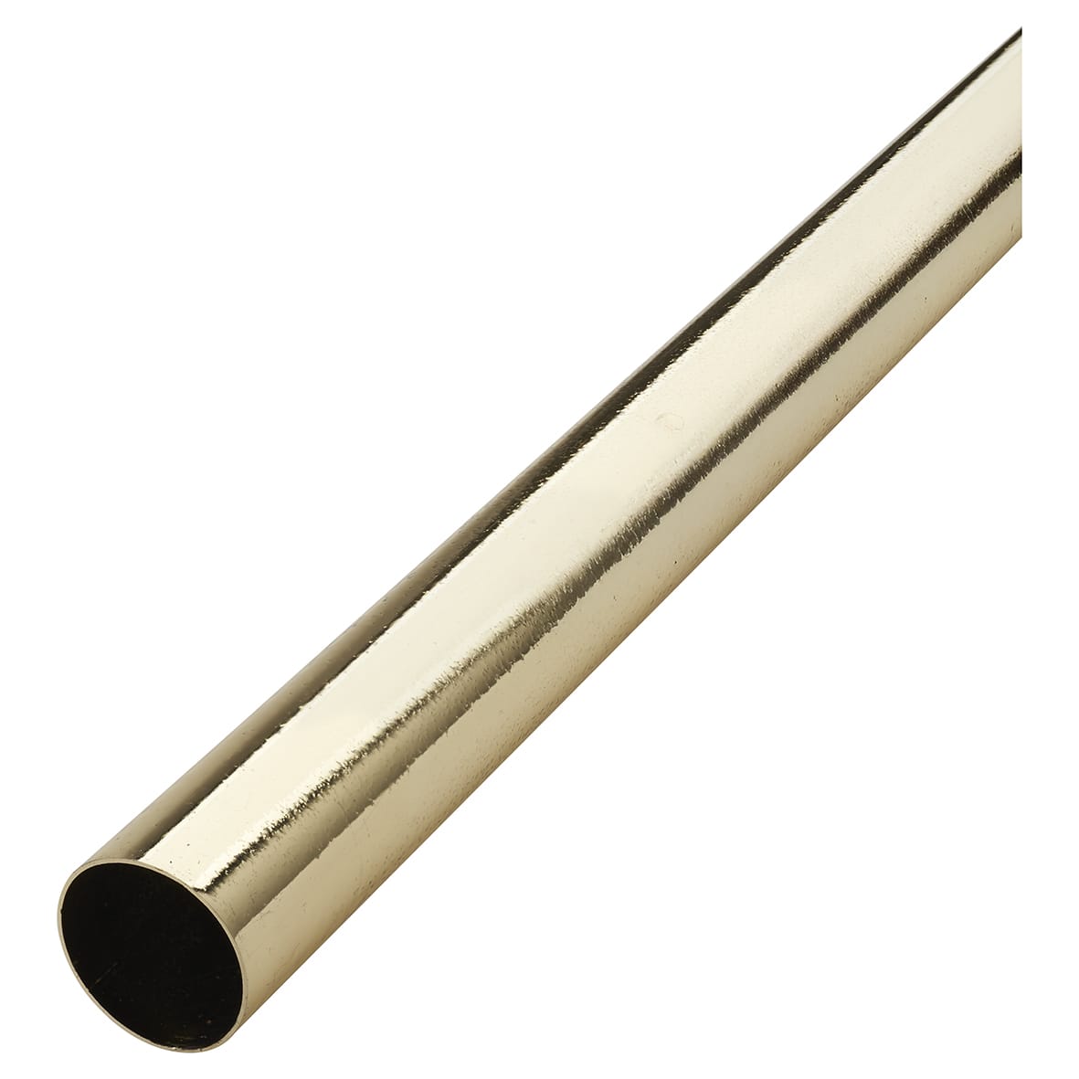 25mm Round Steel Hanging Rail Tube - 1829mm Length - Polished Brass - view 4
