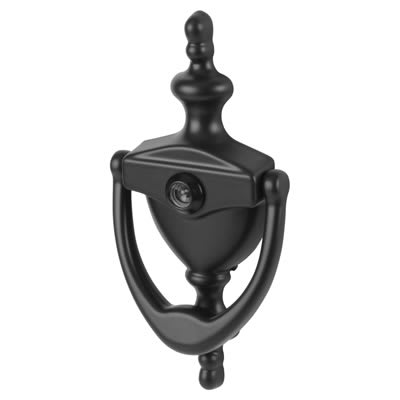AR727K Traditional Urn Door Knocker With Viewer - Black - 151 x 76mm - view 2