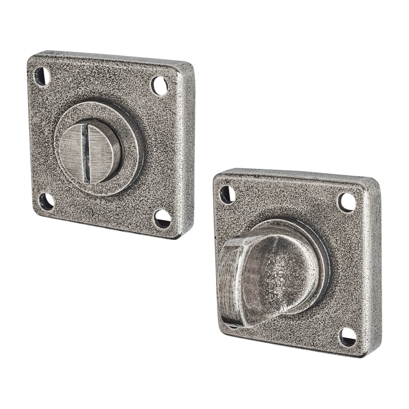 Jesmond Bathroom Door Turn & Release Set - 50mm Diameter - Pewter - view 2