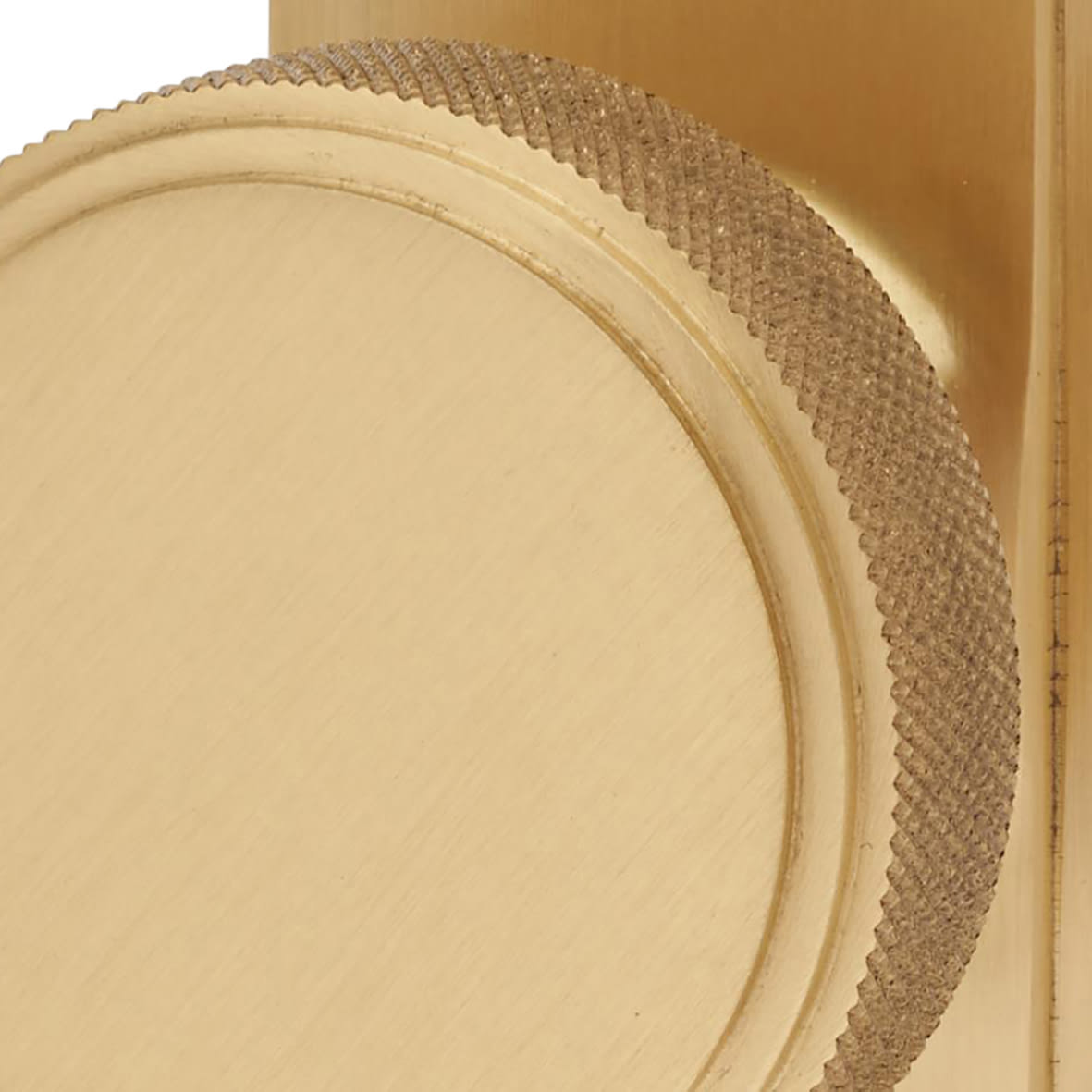 Satin Brass Knurled Bathroom Mortice Door Knob on Backplate - 205 x 52mm - Miller Range - view 5
