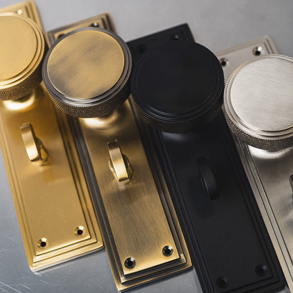 Satin Brass Knurled Bathroom Mortice Door Knob on Backplate - 205 x 52mm - Miller Range - view 7