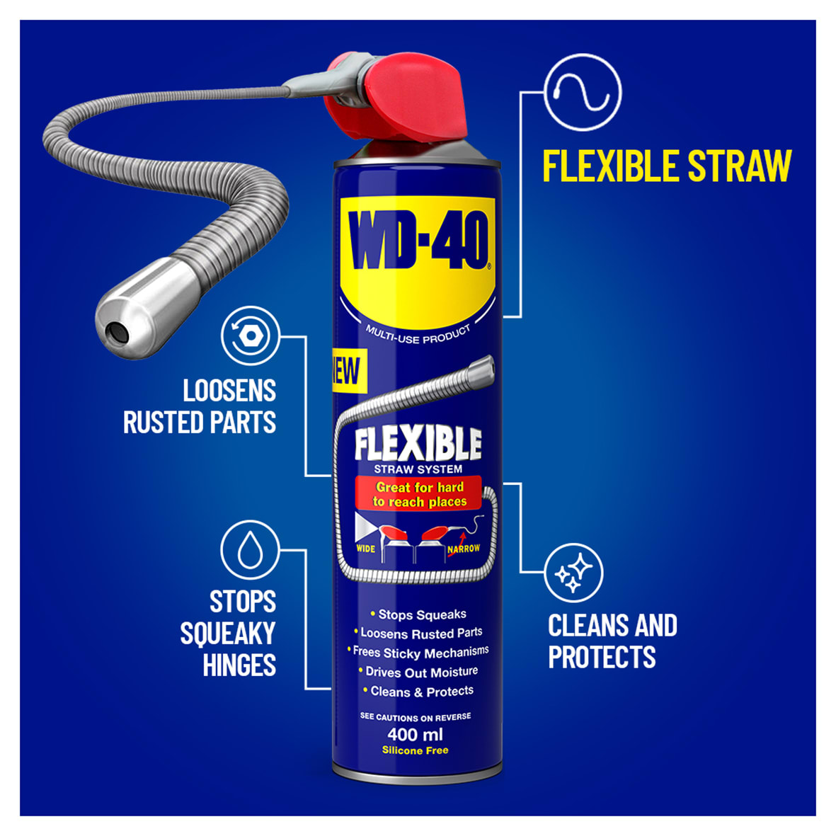 WD-40 EZ-Reach Flexible Straw Multi Use Can - 400ml - view 4