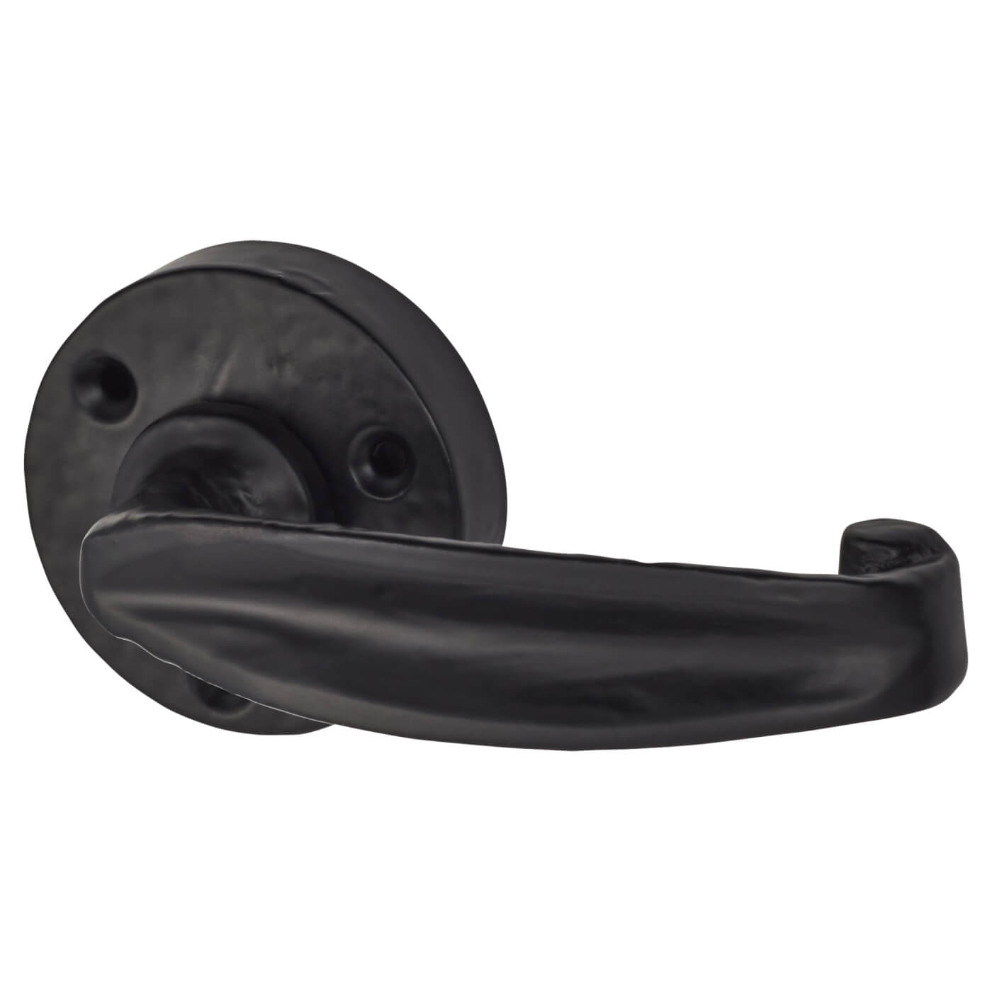 Antique Black Tudor Door Handles on Round Rose - view 2