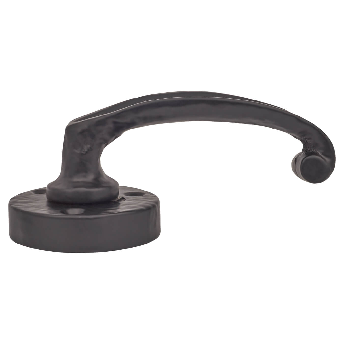 Antique Black Tudor Door Handles on Round Rose - view 4