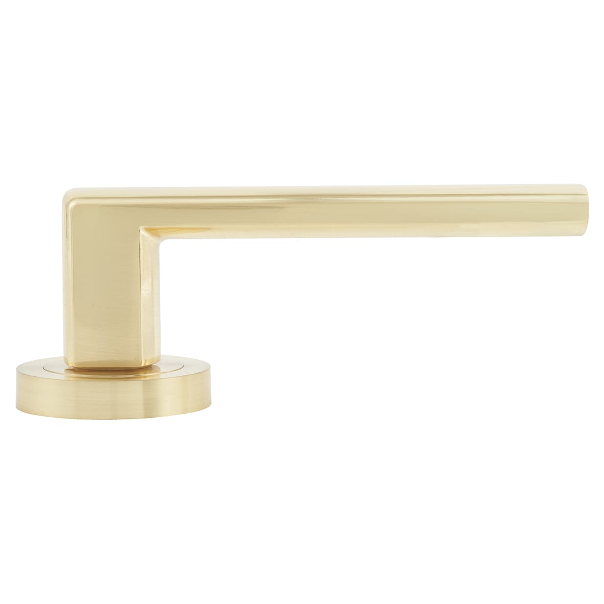 Satin Brass Door Handles on Round Rose - Zara Range - view 3