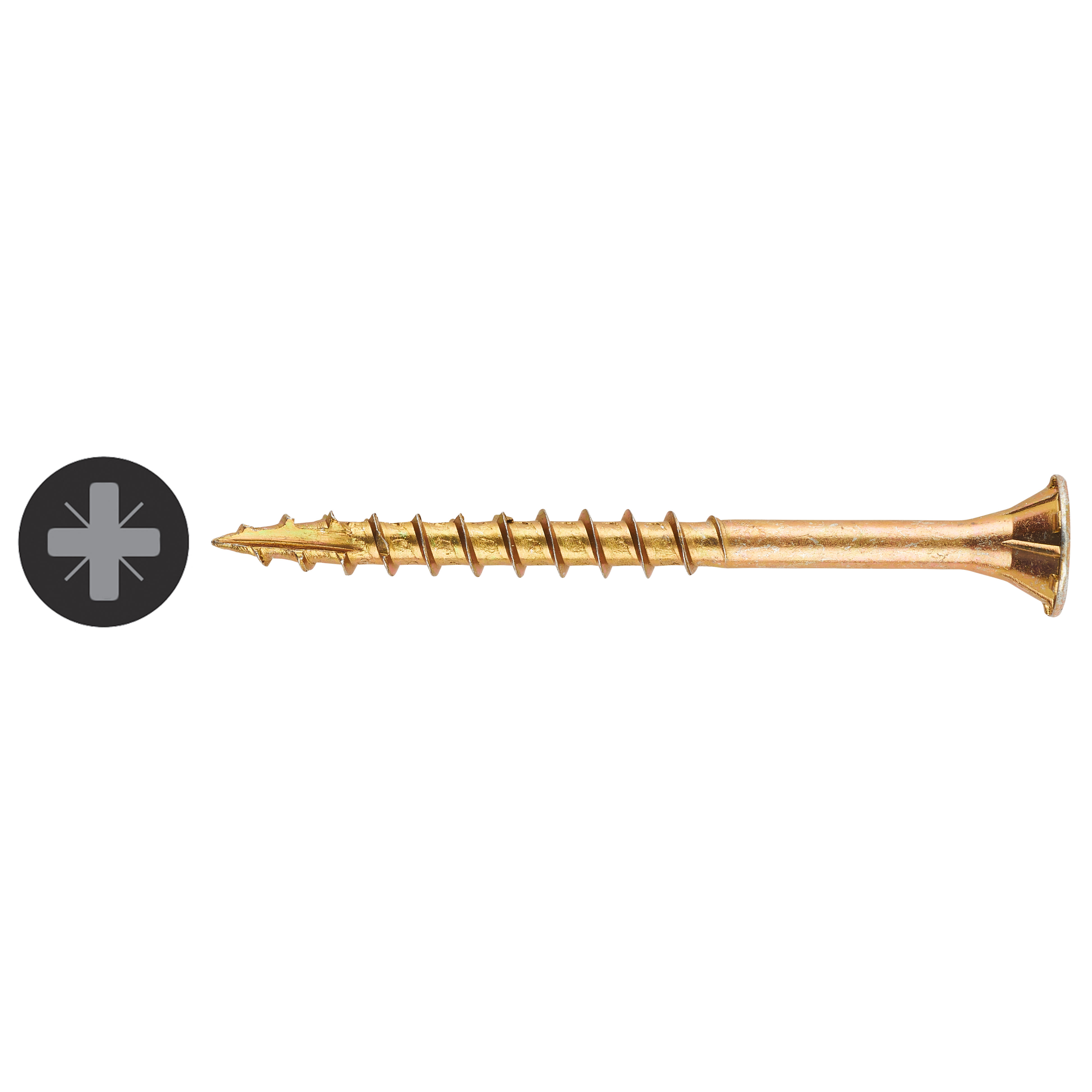 Cutter Pozi Countersunk Wood Screws Tub - 5.0 x 60mm - Yellow Zinc - Pack of 500 - view 3