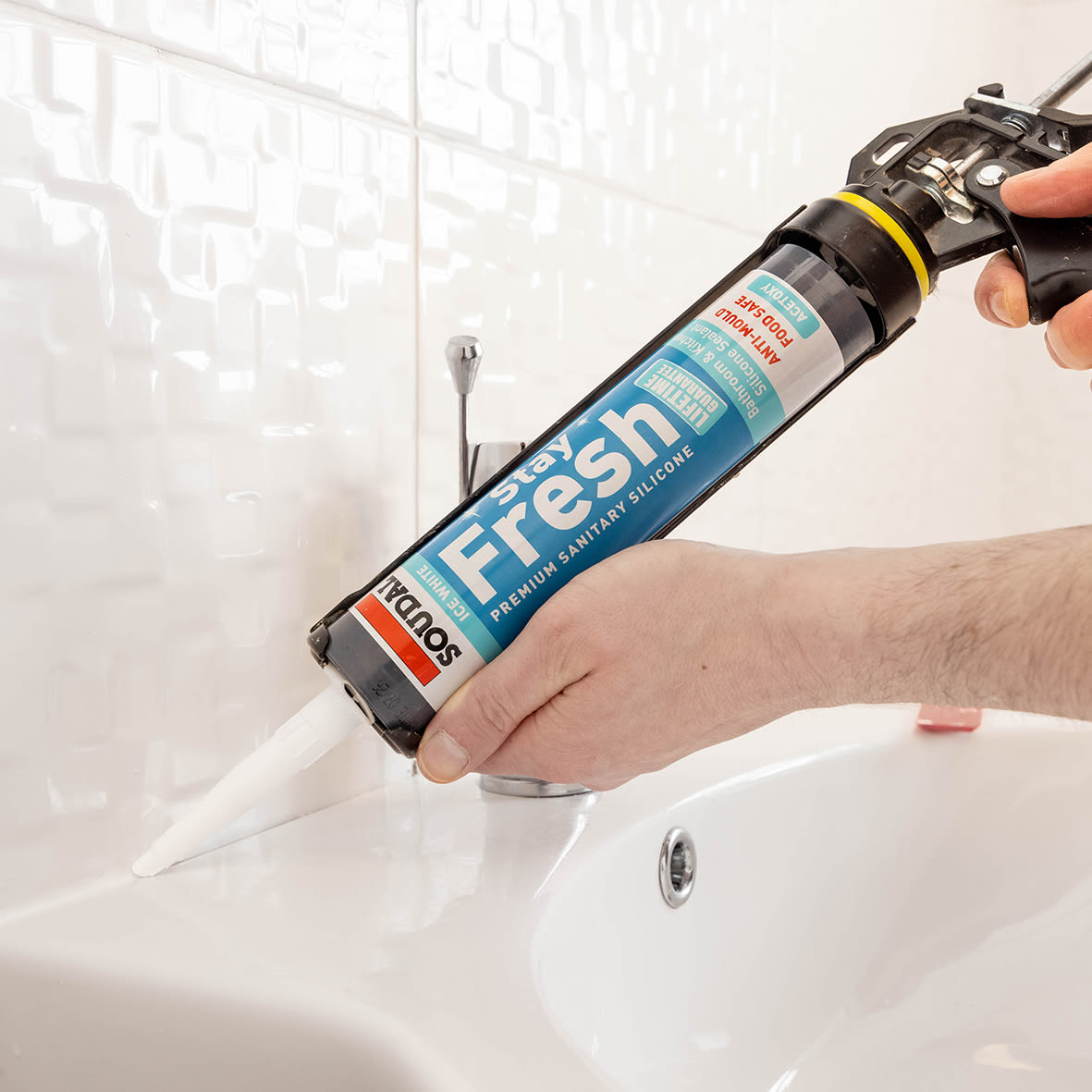 Stay Fresh Acetoxy Silicone Anti-Mould Sanitary Sealant - 290ml - Ice White - view 2