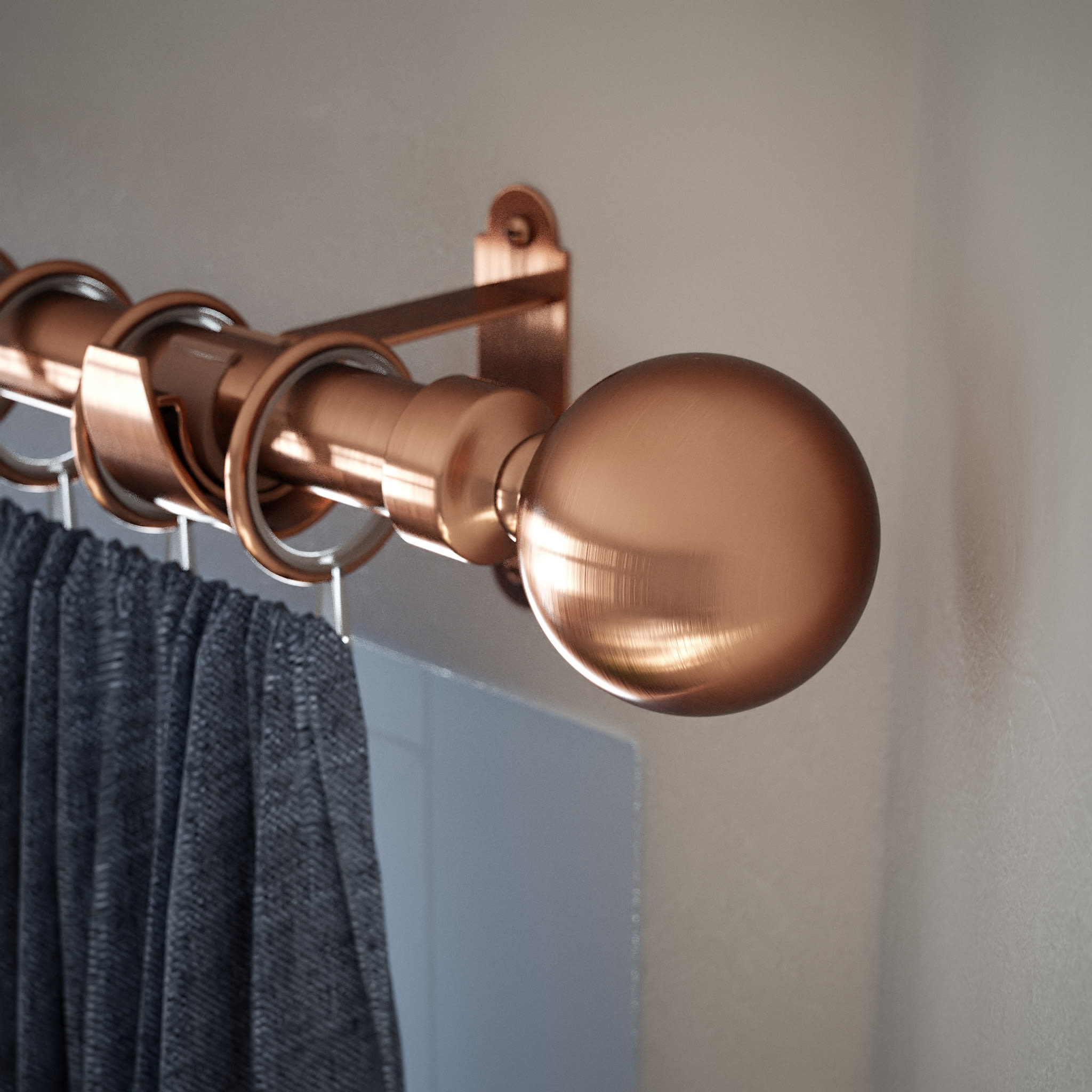 25mm Solid Ball Curtain Pole Finial - Antique Copper - Pack of 2 - view 3