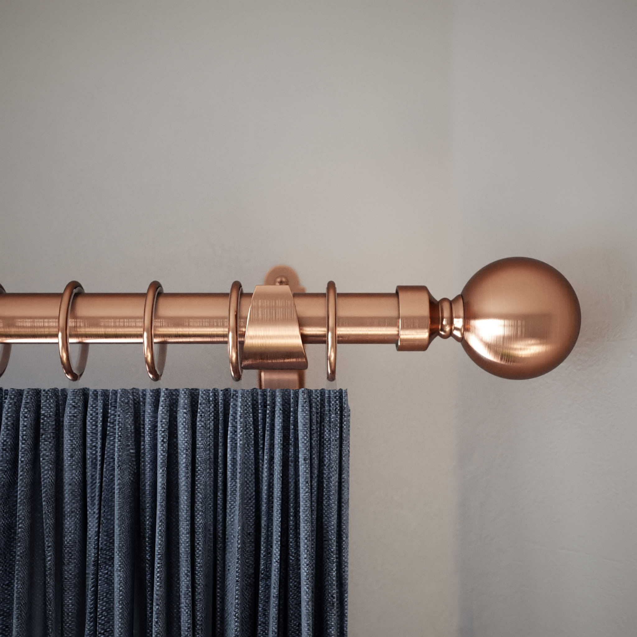 25mm Solid Ball Curtain Pole Finial - Antique Copper - Pack of 2 - view 4