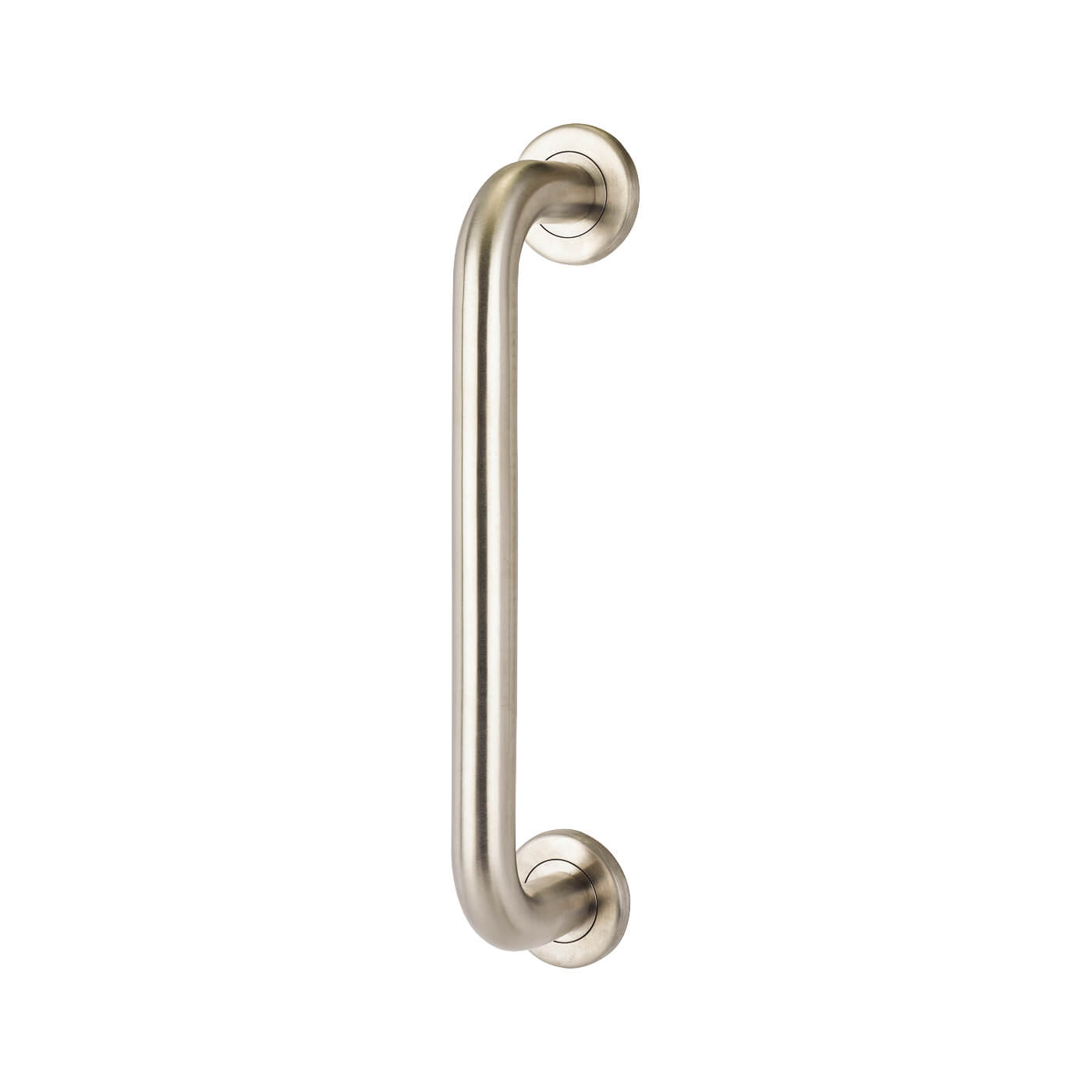 316 Satin Stainless Steel 22mm D-Bar Door Pull Handle on Rose - Bolt Fix - 250mm Centres - view 2