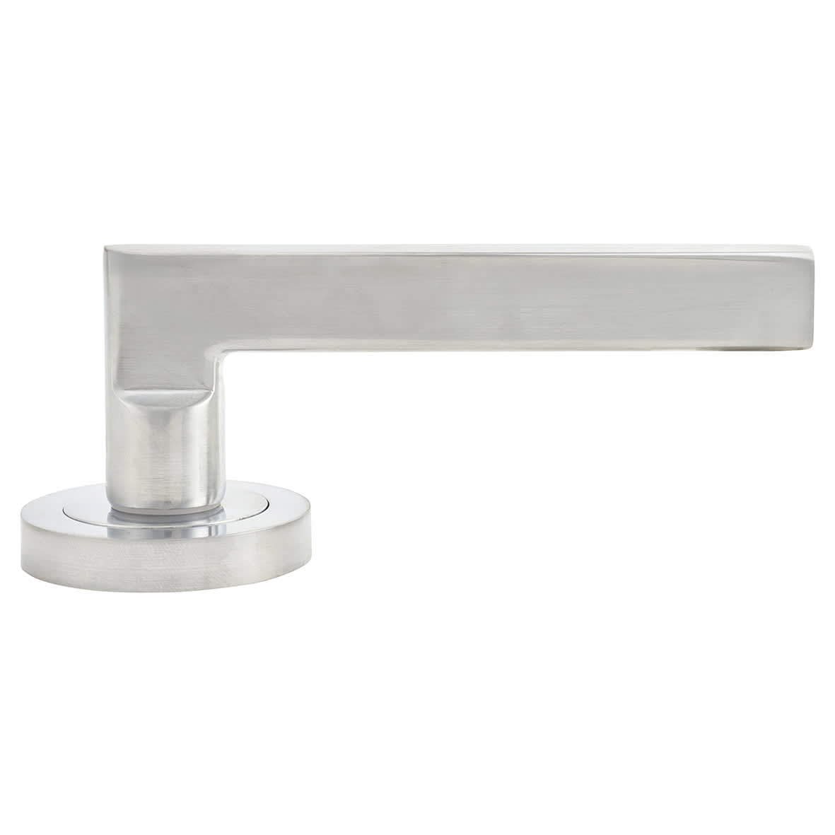 Satin Chrome Door Handles on Round Rose - Sophia Range - view 4