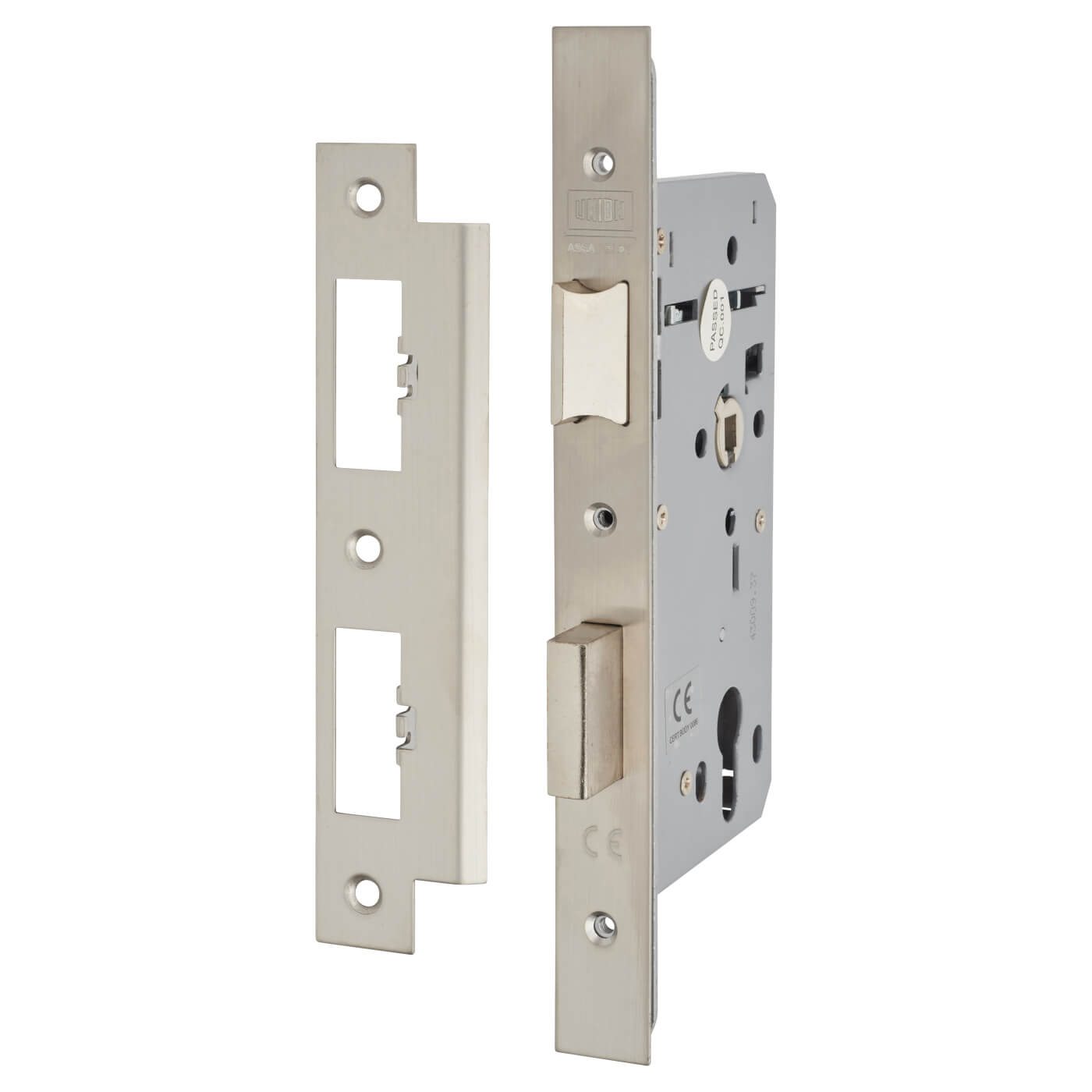 Heavy Duty DIN Euro Sashlock - 90mm Case - 60mm Backset - Square - Sat Stainless Steel - view 2