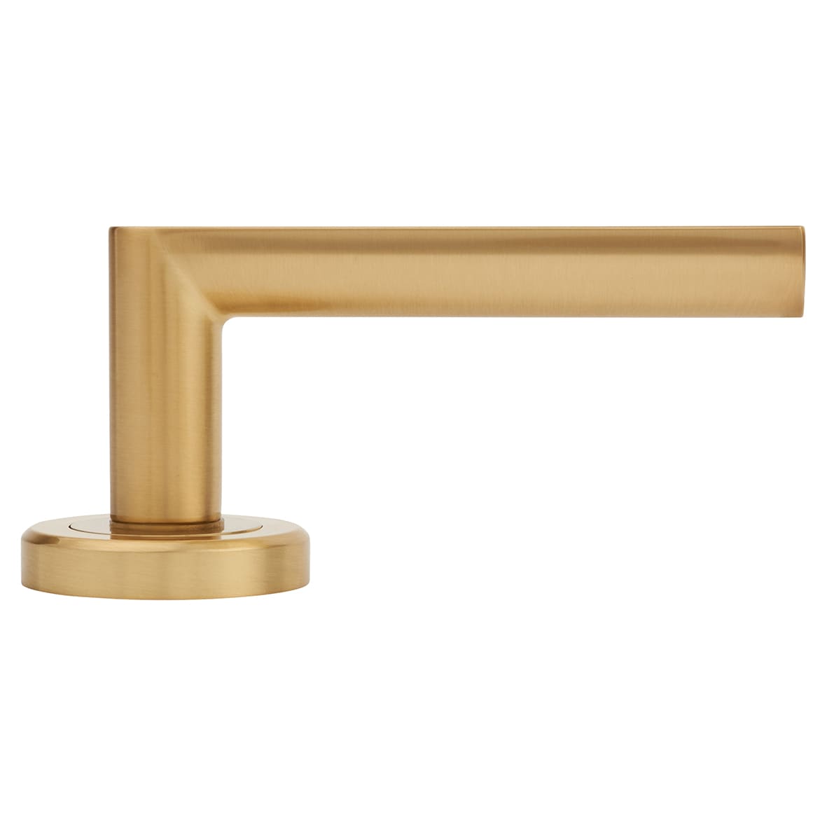 Brass Satin Brass Door Handles on Round Rose - Edge Range - view 3