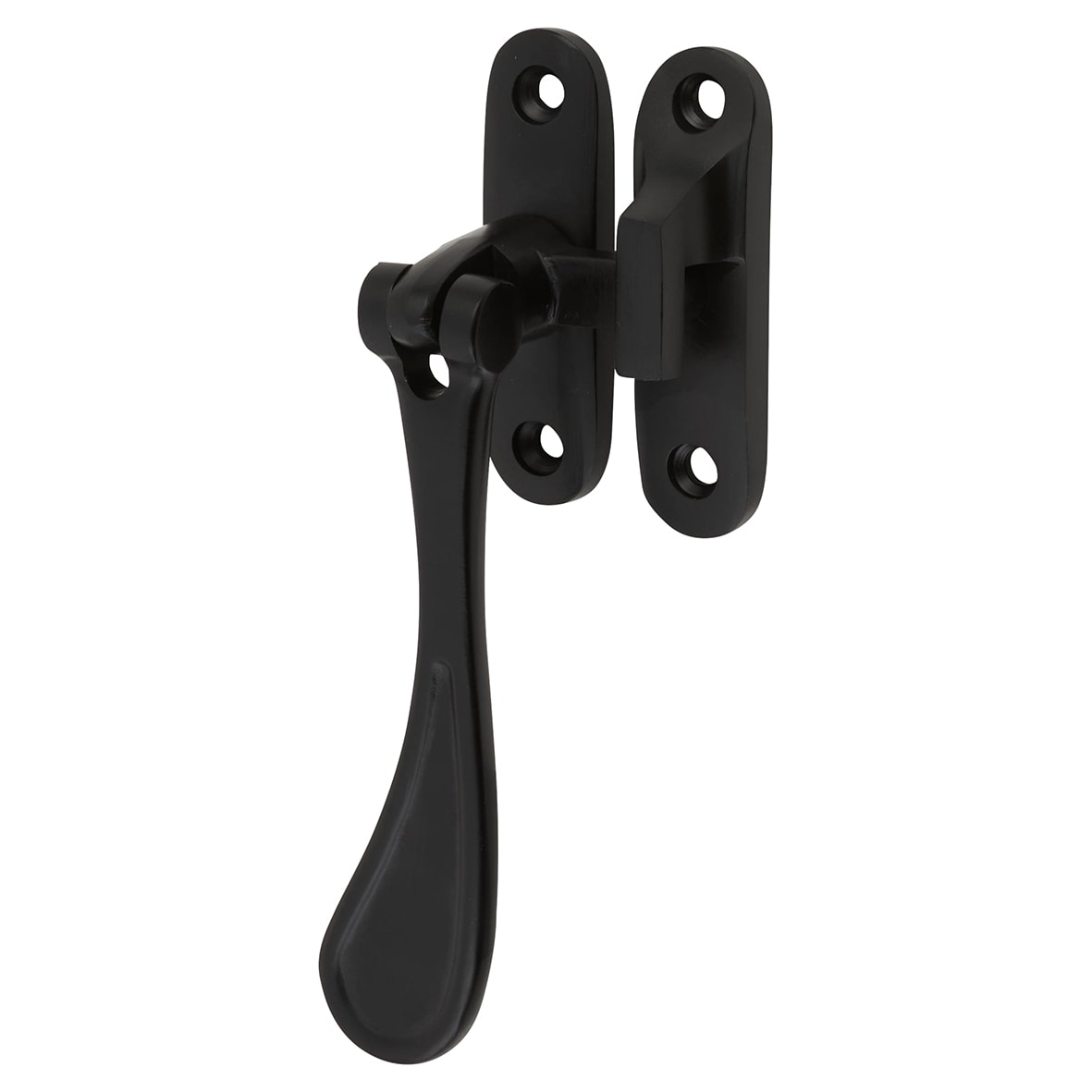 Victorian Mortice & Hook Plate Casement Window Fastener - Reversible - Matt Black - view 2