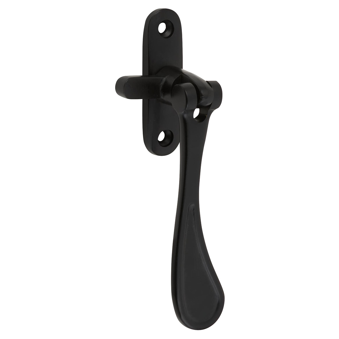 Victorian Mortice & Hook Plate Casement Window Fastener - Reversible - Matt Black - view 3