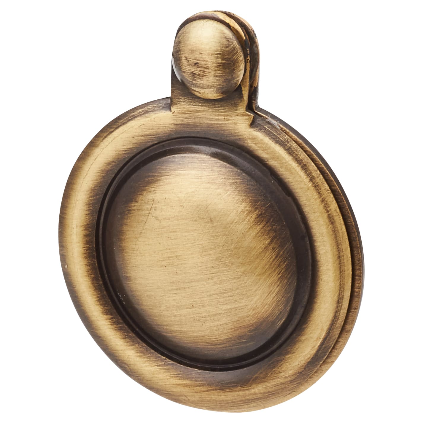 Victorian Covered Escutcheon - 32mm Diameter - Keyhole - Antique Brass - view 3