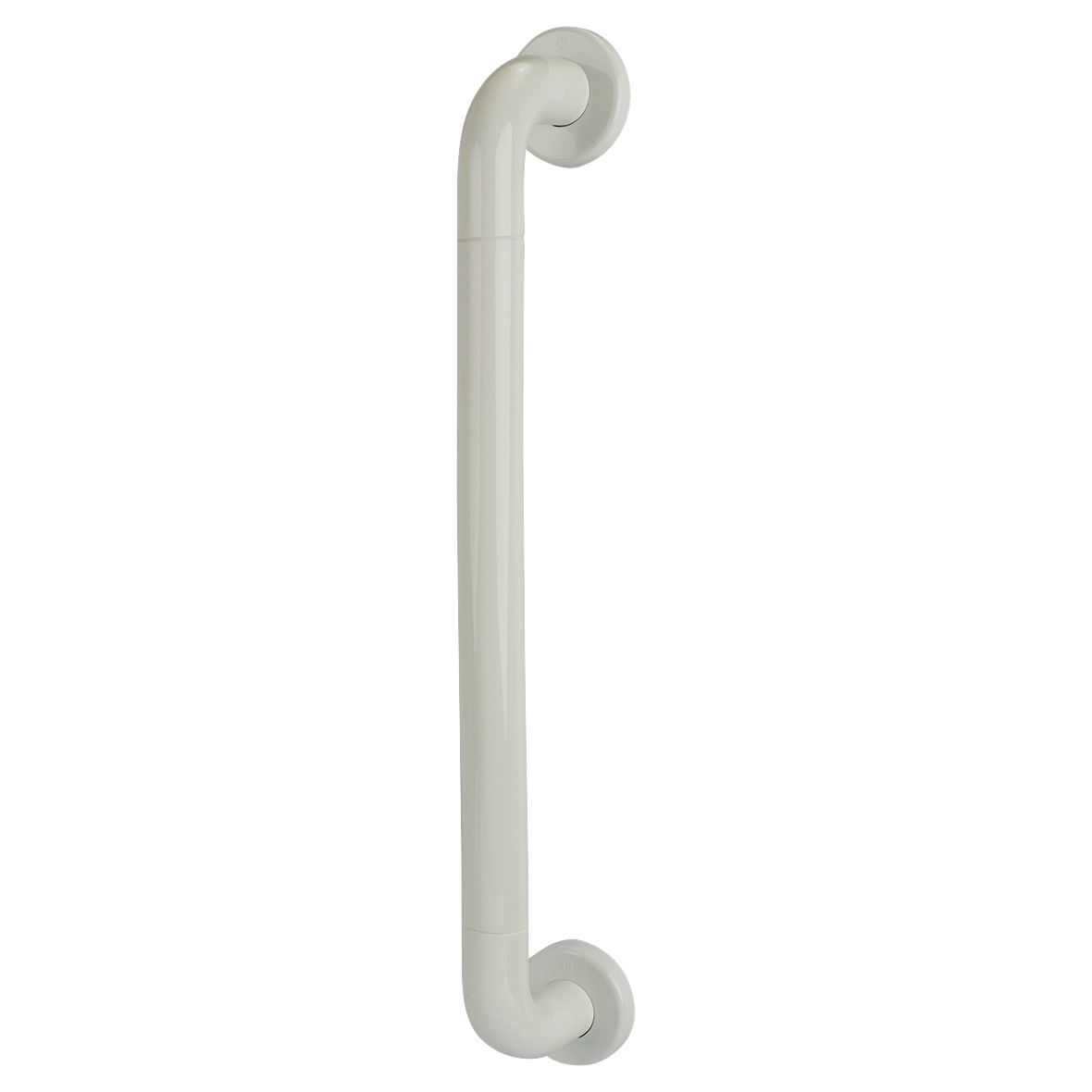 Diamond White Nylon D-Bar Door Pull Handle on Rose - Screw Fix - 600mm c/c - view 2