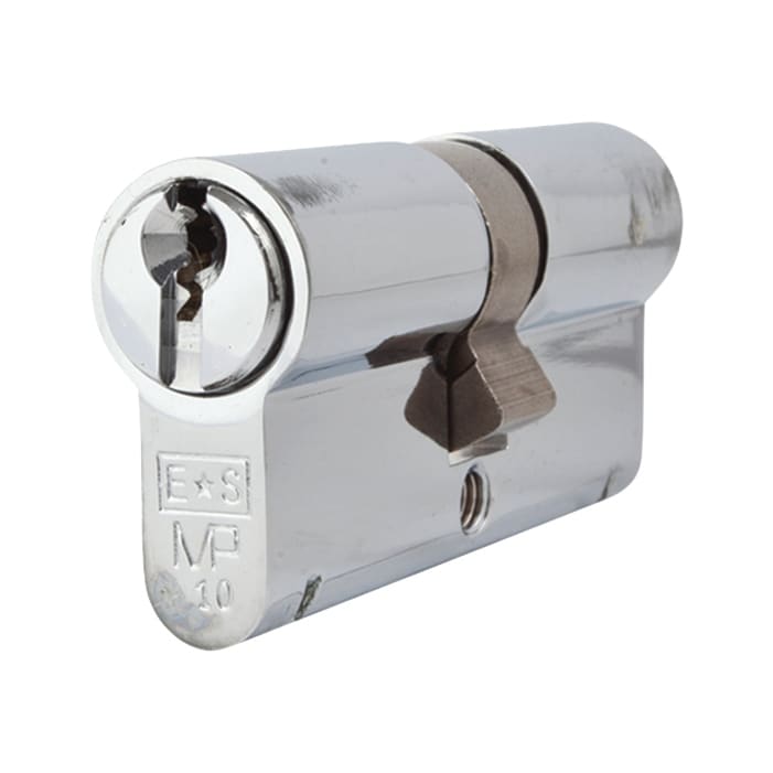 10 Pin 70mm Euro Double Cylinder - 35 + 35mm - Polished Chrome - Keyed Alike - view 2