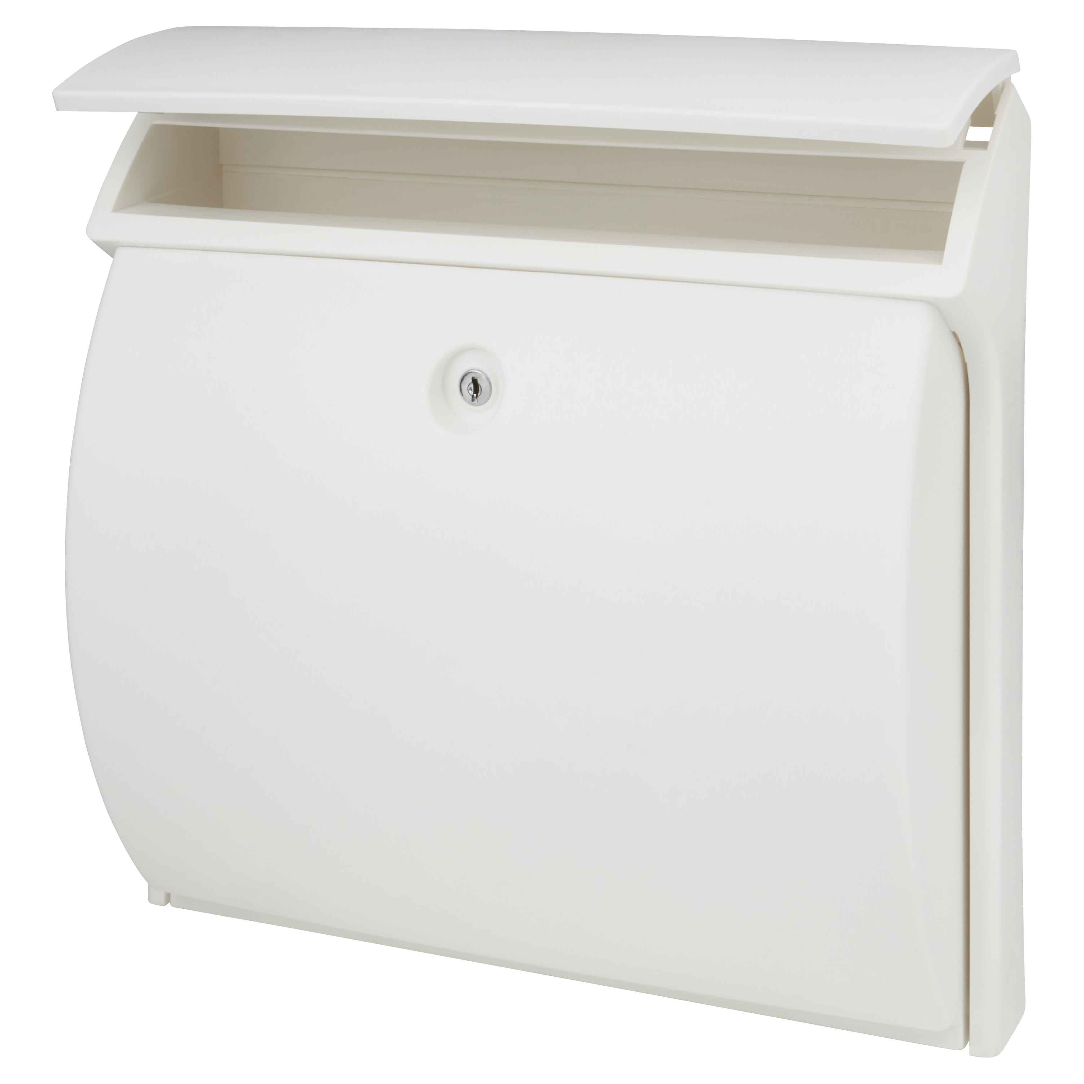 Classic Plastic Postbox - 375 x 384 x 145mm - White - view 3