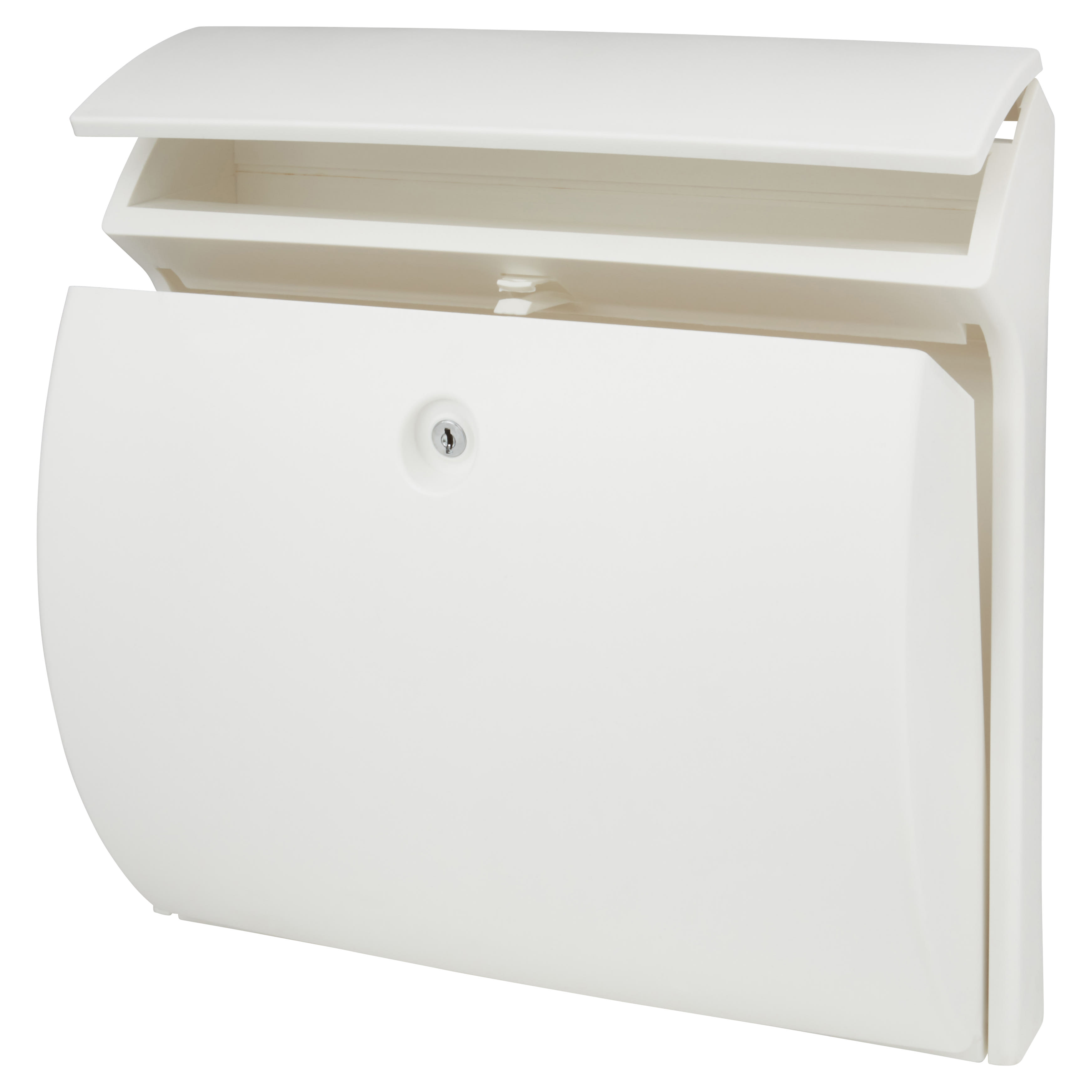 Classic Plastic Postbox - 375 x 384 x 145mm - White - view 4