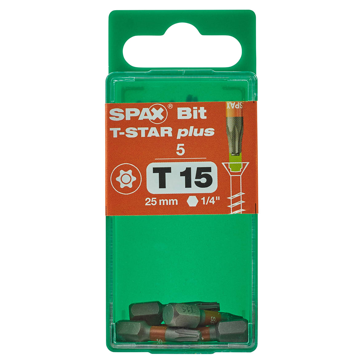 T-Star Plus Driver Bit - Torx - T15 - 25mm Length - Pack of 5 - view 2