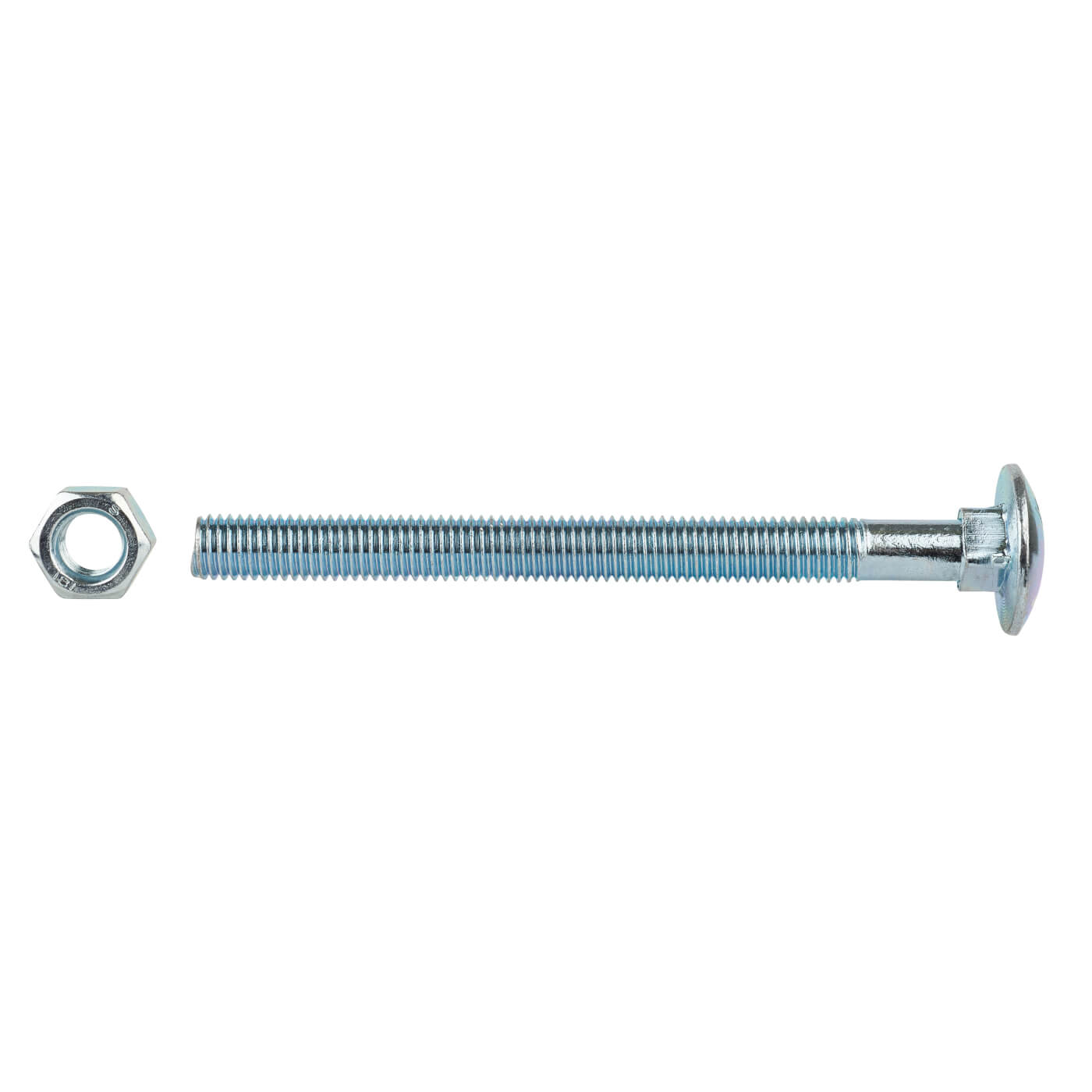 Carriage / Coach Bolt with Nut - M12 x 180mm - Zinc Plated - Pack of 4 - view 2