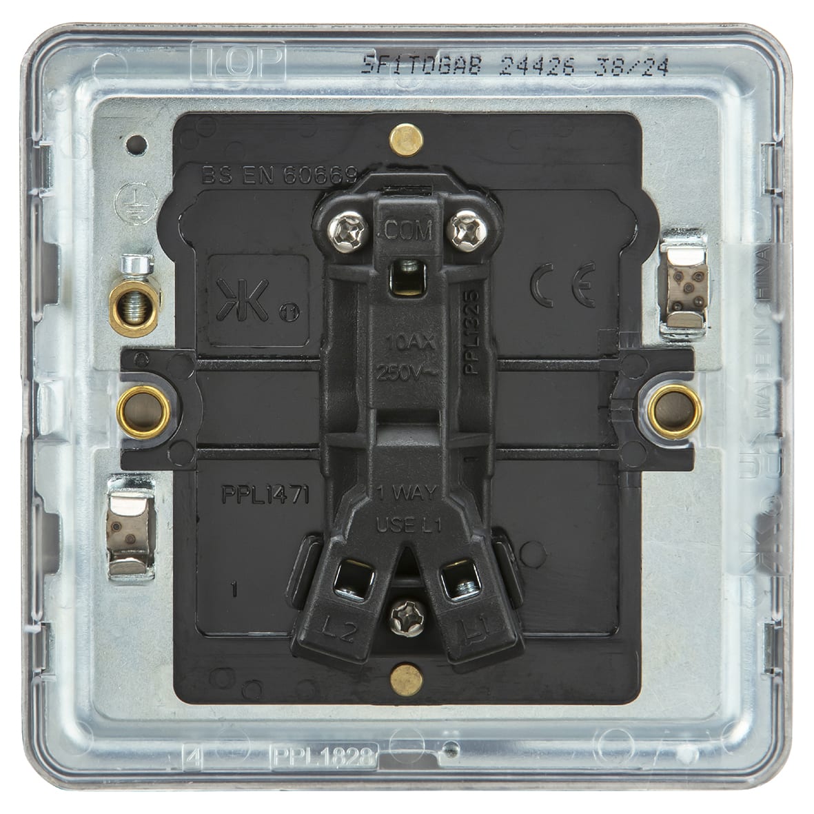 10AX 1 Gang 2 Way Screwless Flat Plate Toggle Light Switch - Antique Brass - view 4