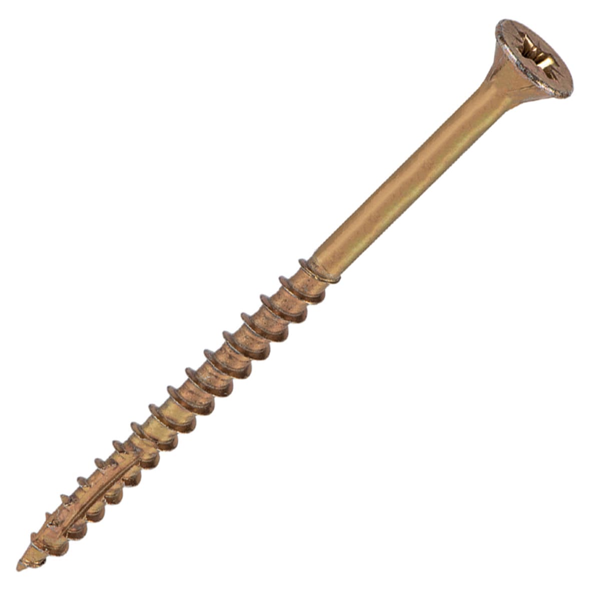 Cutter Pozi Countersunk Wood Screws - 6.0 x 80mm - Yellow Zinc - Pack of 100 - view 2