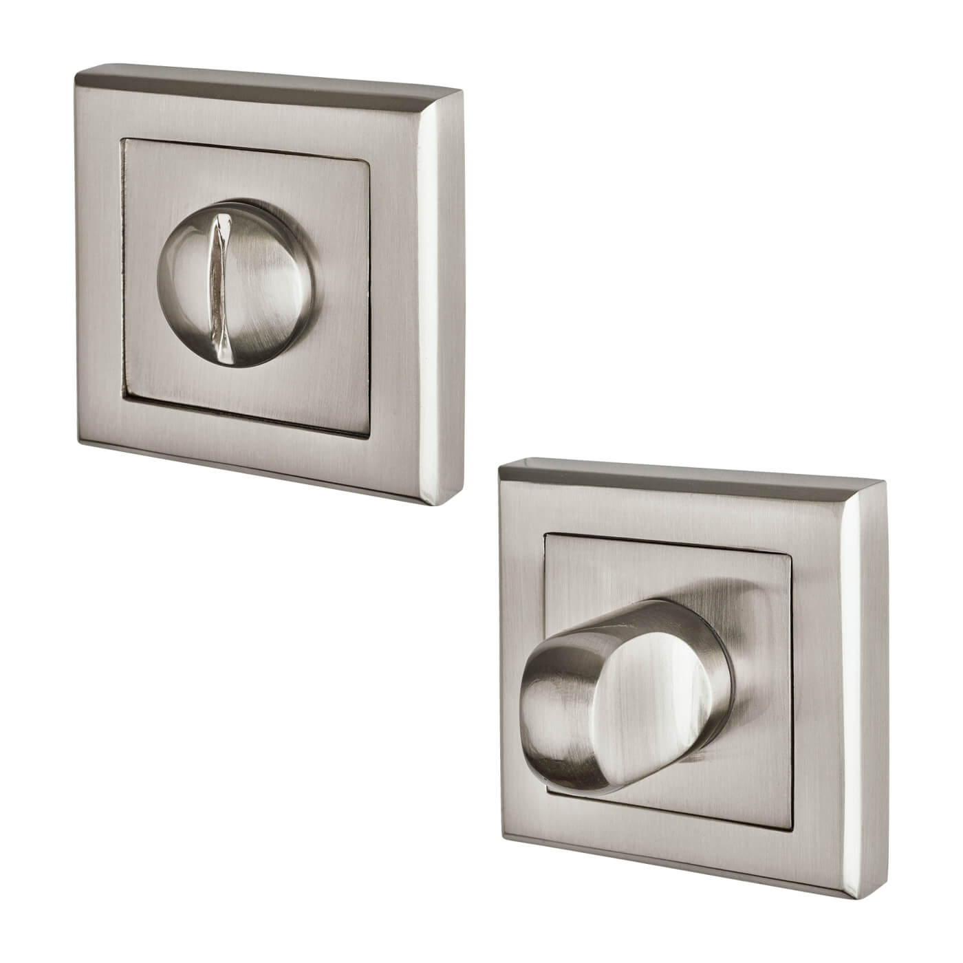 Square Bathroom Turn & Release - 52mm Diameter - Satin Nickel - view 2