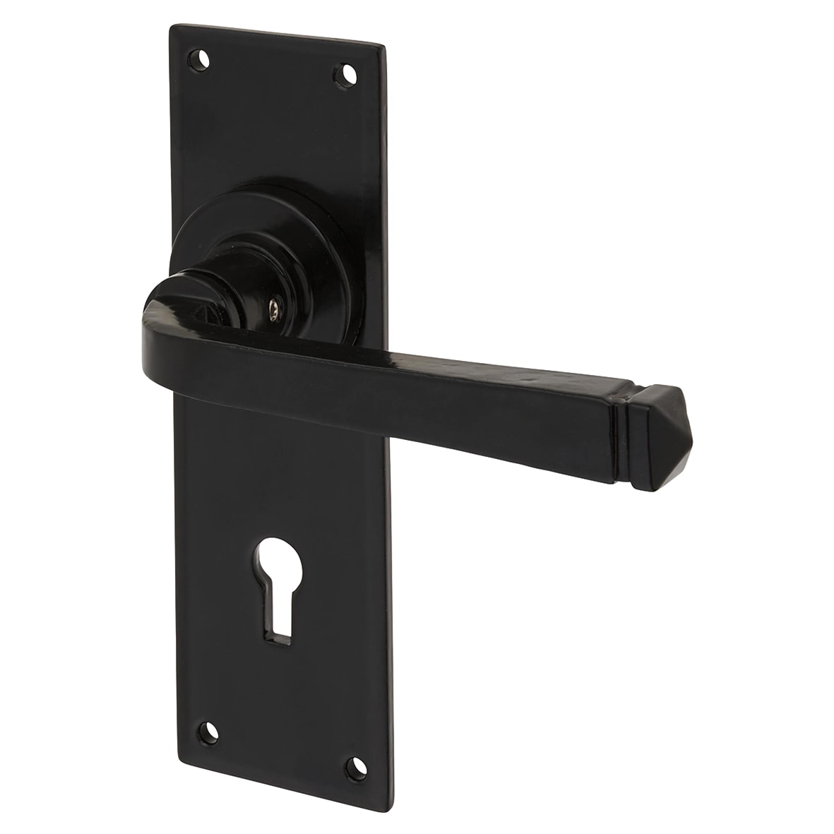 Black Keyhole Door Handles - Avon Range - 152 x 48mm - view 4