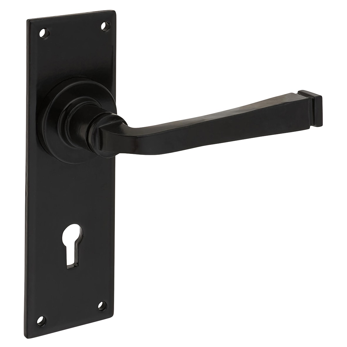 Black Keyhole Door Handles - Avon Range - 152 x 48mm - view 5