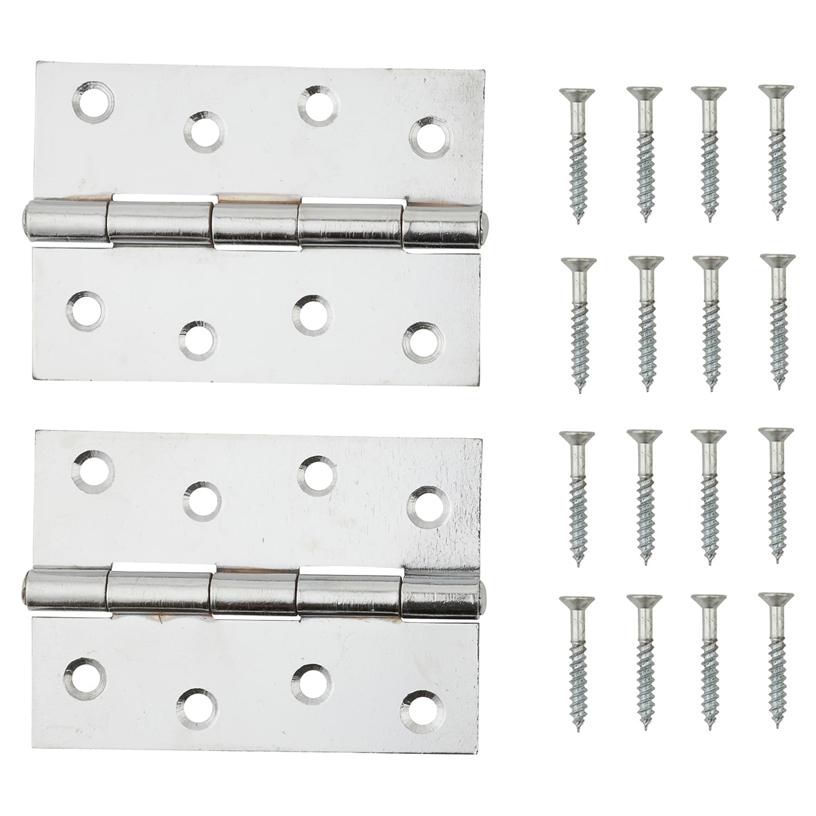 Steel Butt Door Hinge - 100 x 67mm - Chrome - Pair - view 2