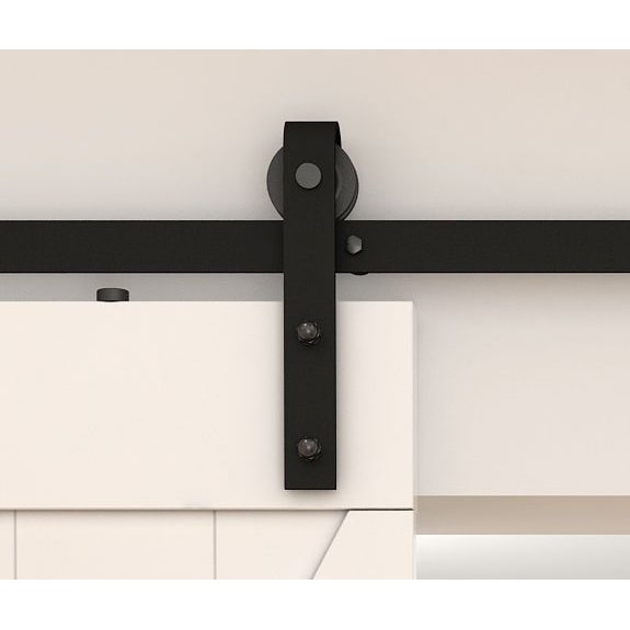 Barn Strap Sliding Door Gear Kit - Face Mounted - 2000mm Track - 120kg Max Door Weight - Black - view 4