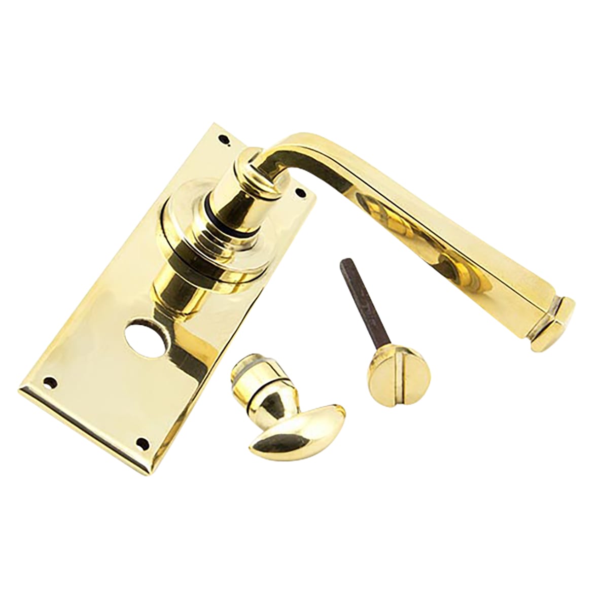 Aged Brass Bathroom Door Handles - Avon Range - 152 x 48mm - view 2