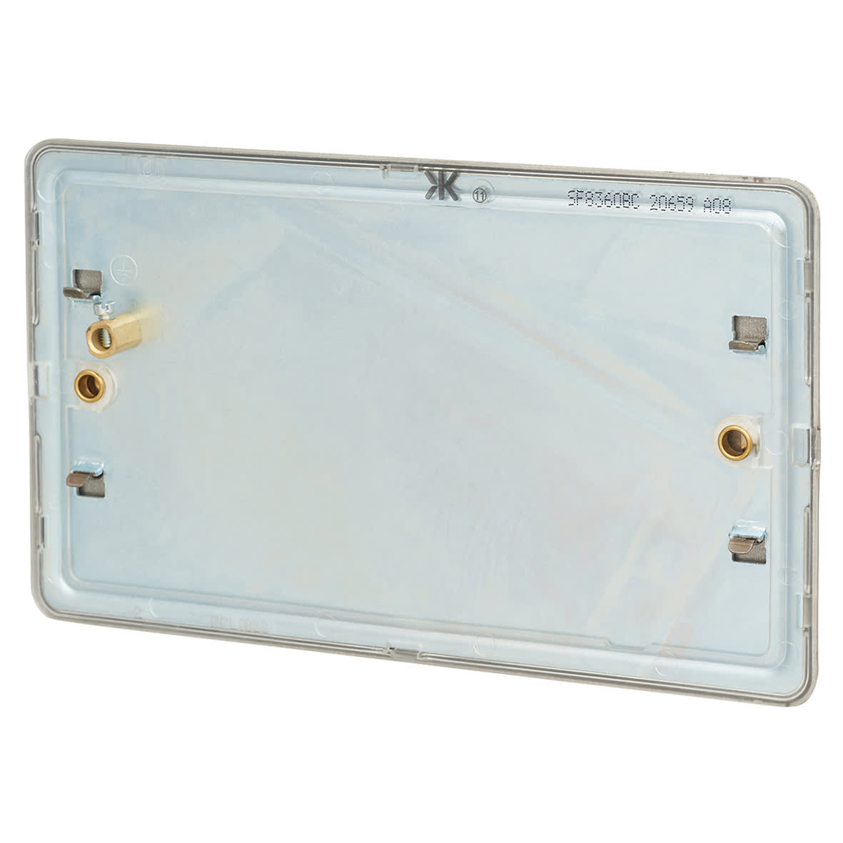 2 Gang Blank Plate - Brushed Chrome - view 2