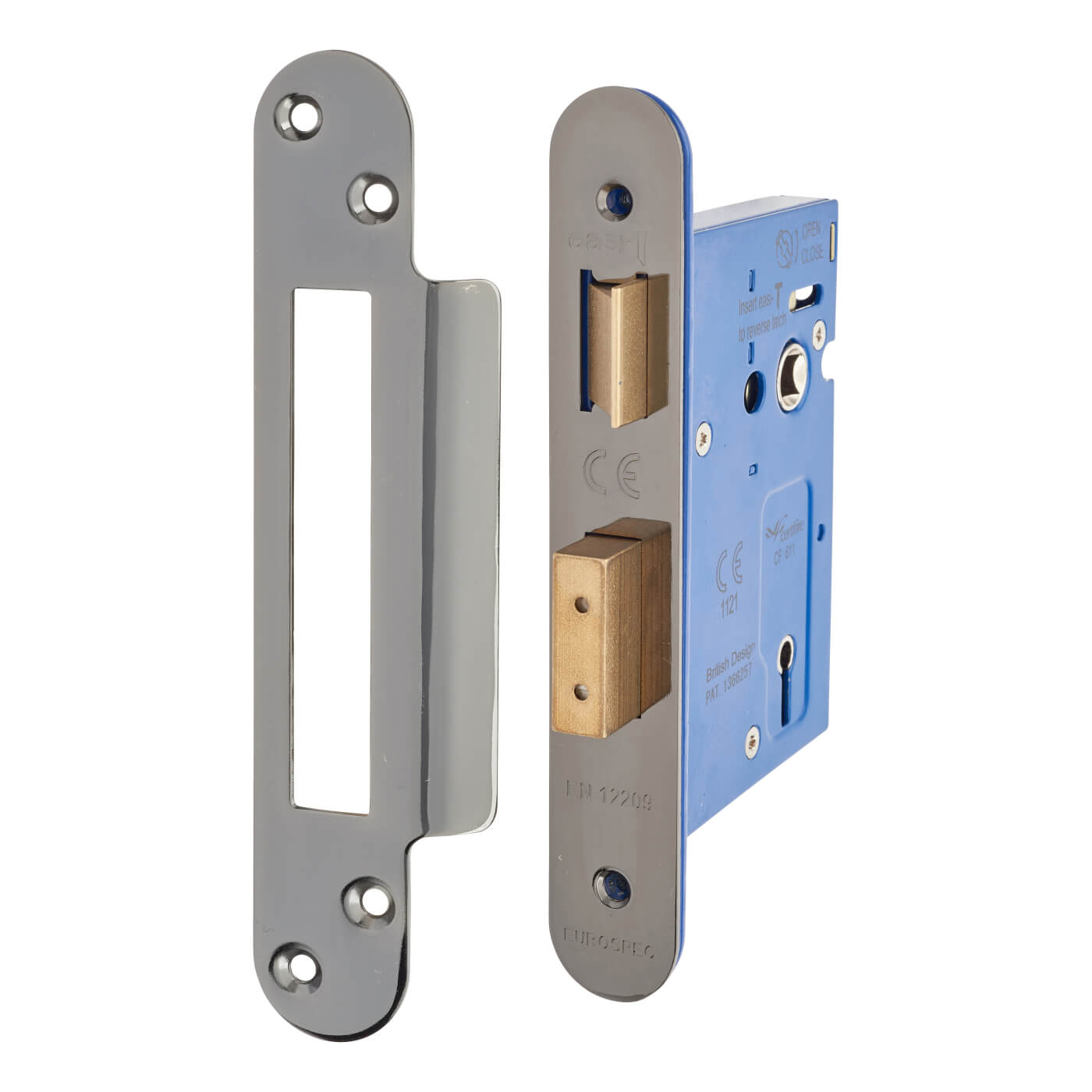 Architectural Bolt Through 3 Lever Sashlock - 78mm Case - 57mm Backset - Radius - Black Nickel - view 2