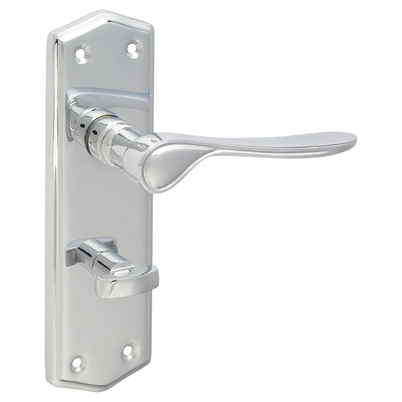Polished Chrome Bathroom Door Handles - Rome Range - 170 x 50mm - view 5