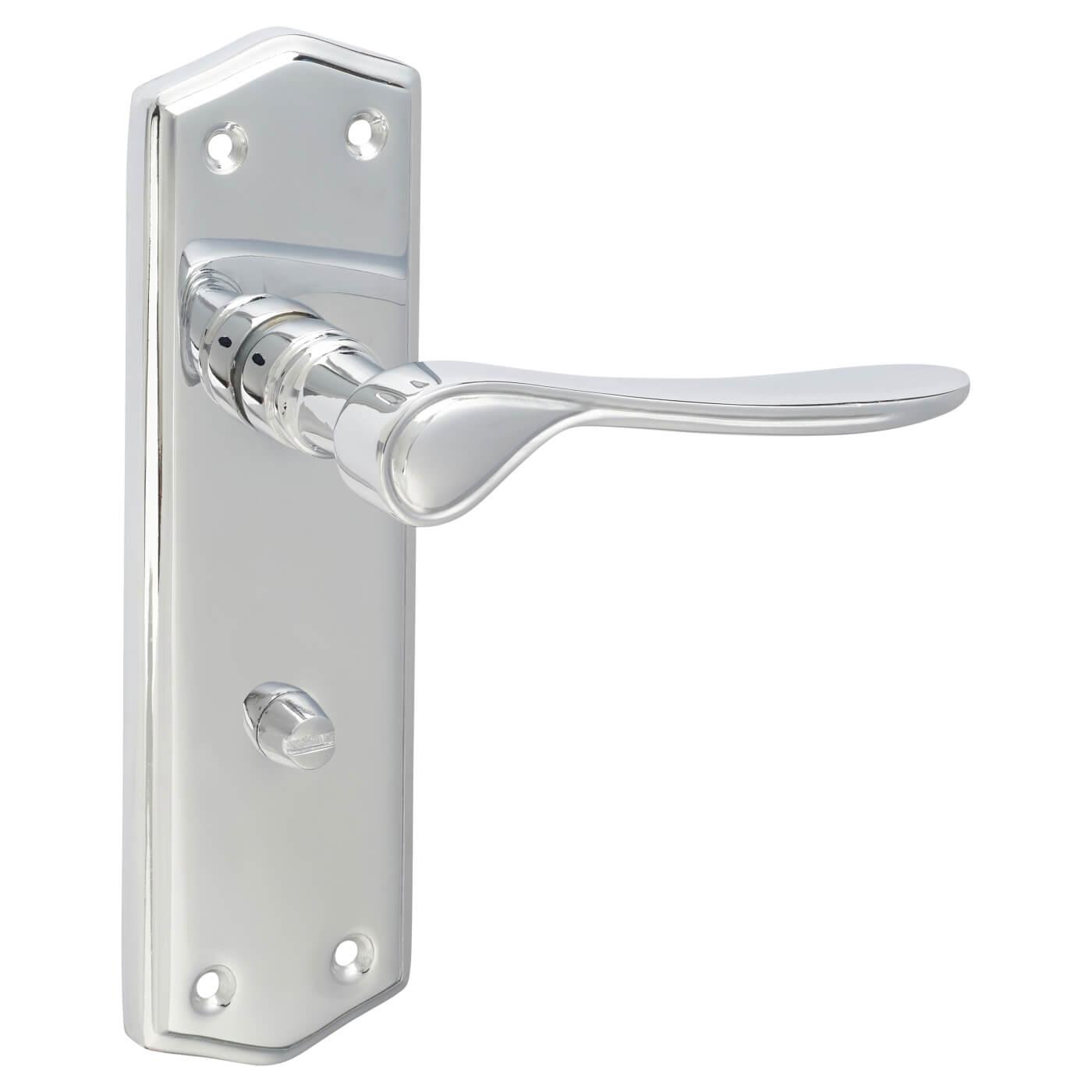 Polished Chrome Bathroom Door Handles - Rome Range - 170 x 50mm - view 6