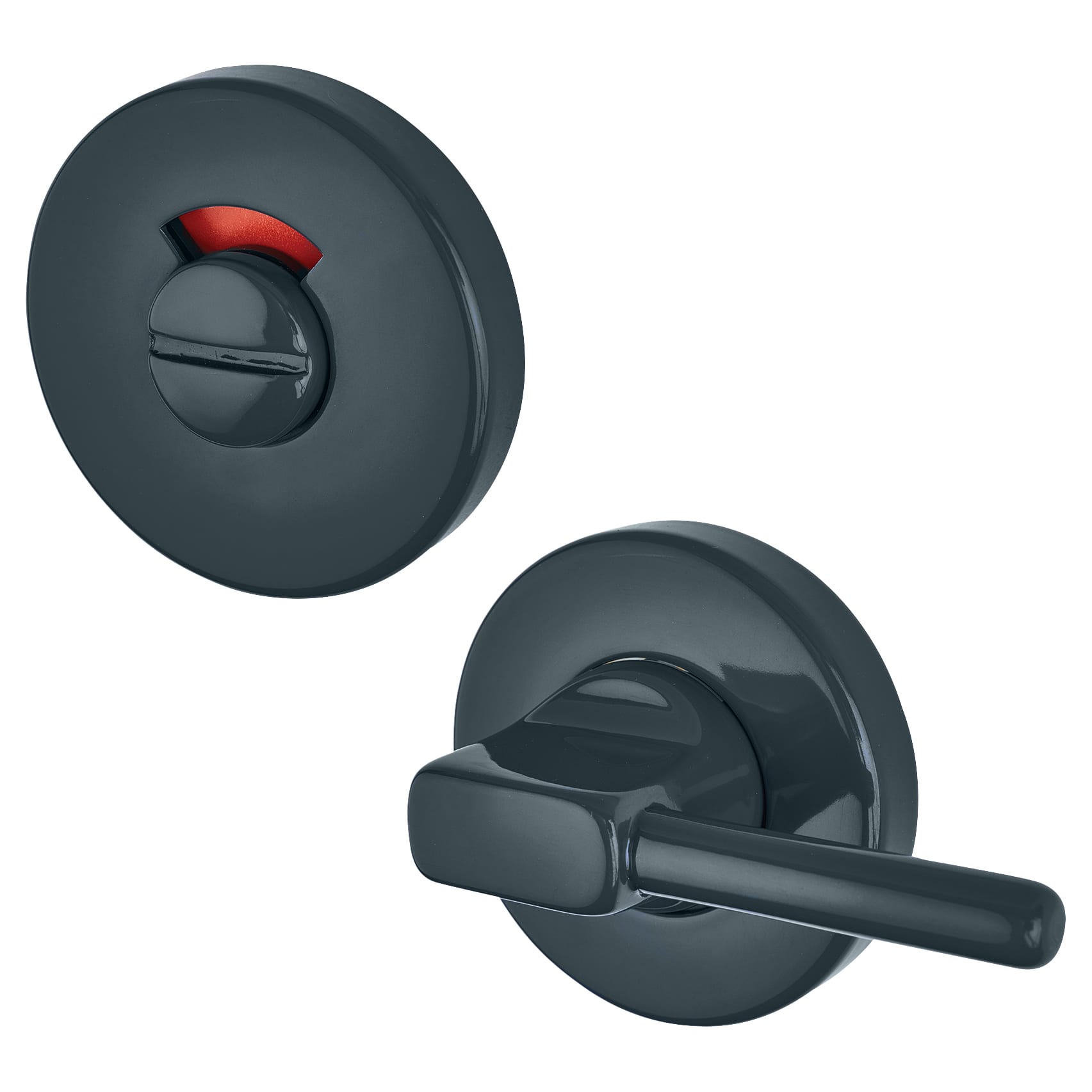 Nylon Disabled Bathroom Turn & Release - 52mm Diameter - Anthracite Grey - view 2
