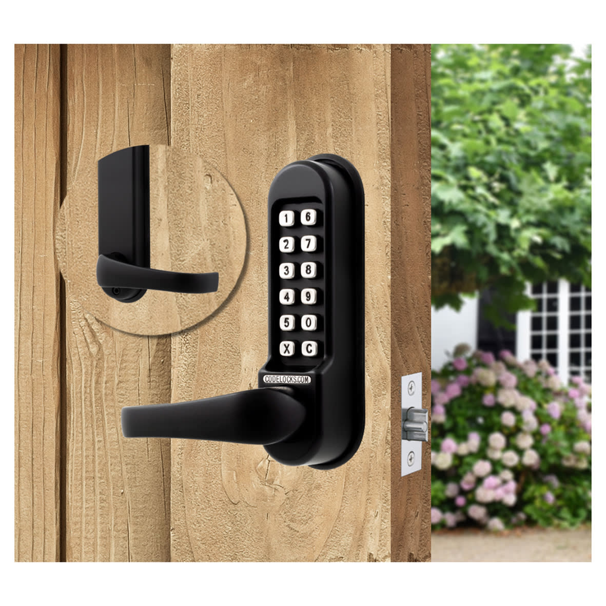External Marine Grade Push Button Code Lock and Latch - Black - view 5