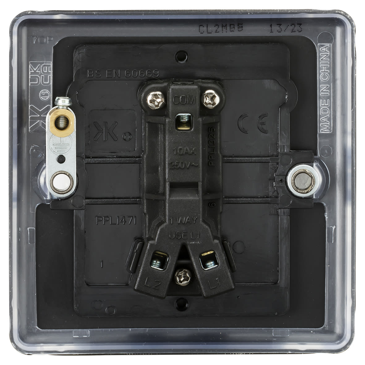 10AX 1 Gang 2 Way Round Edge Light Switch - Matt Black - view 4