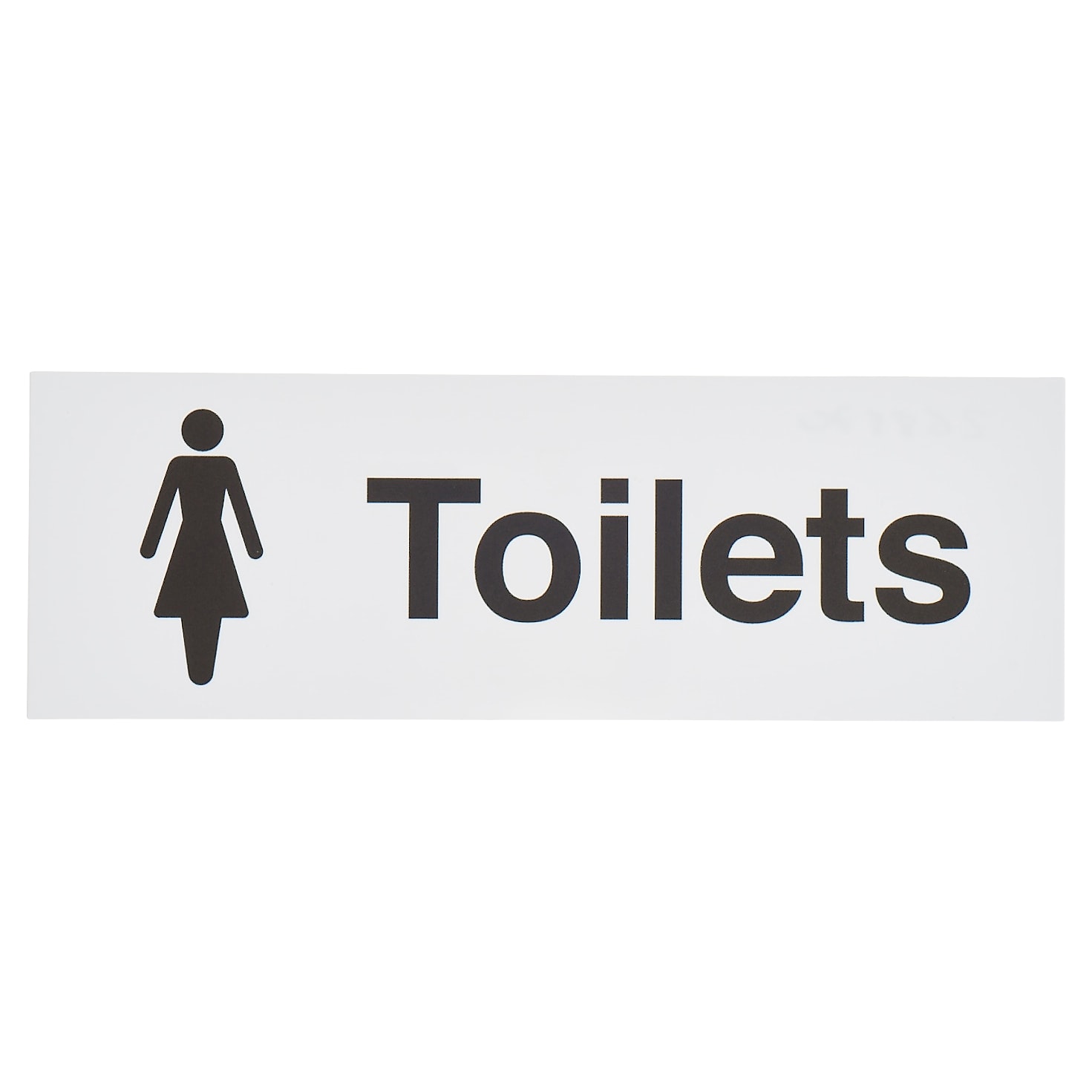 Rectangle Female Toilet Door Sign - 100 x 300mm - White - view 2