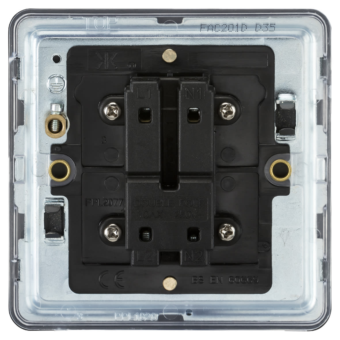 10AX 1 Gang Screwless Flat Plate Double Pole Light Switch - Anthracite - view 3