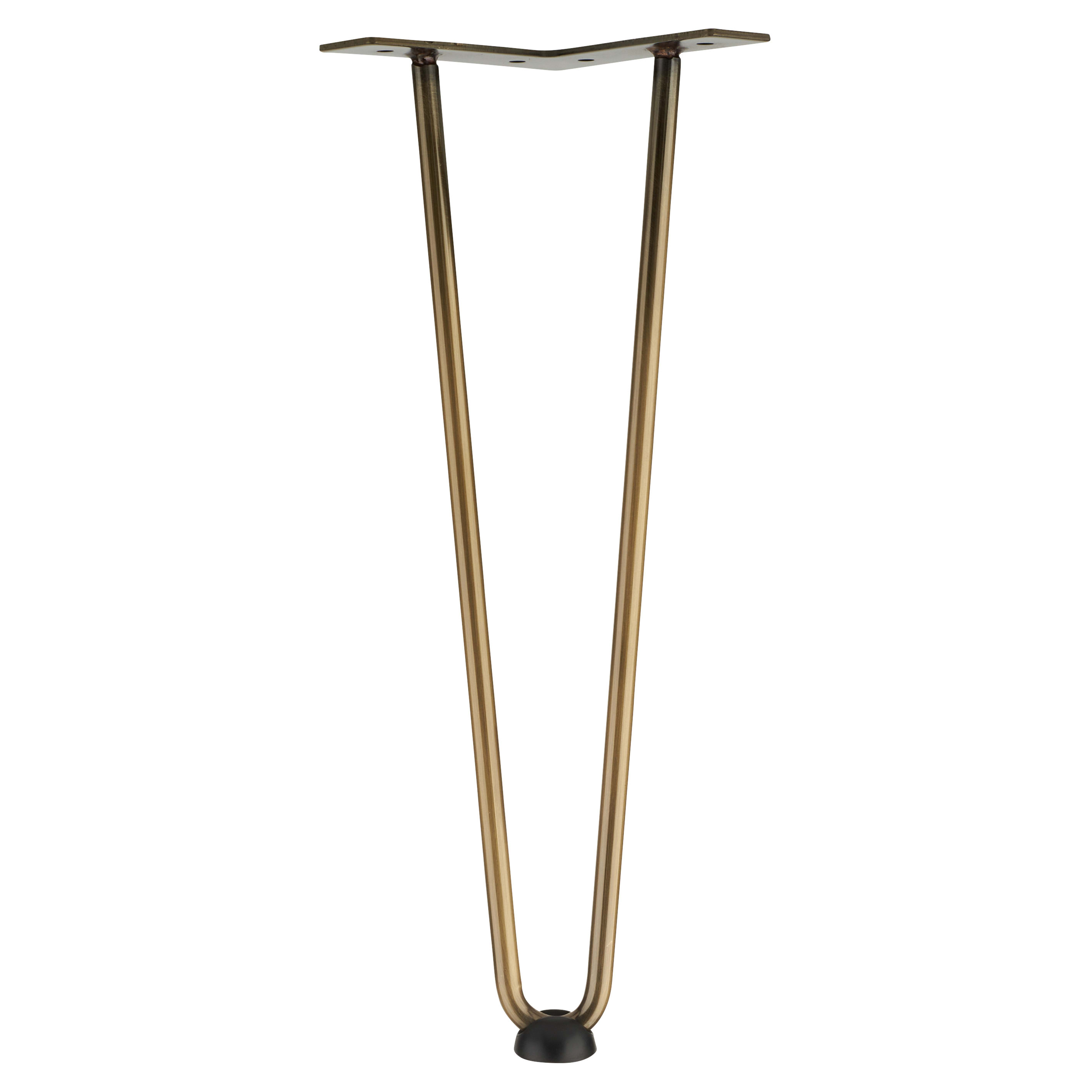 Hairpin Leg - 2 Pin - 350mm Height - Antique Brass - view 3