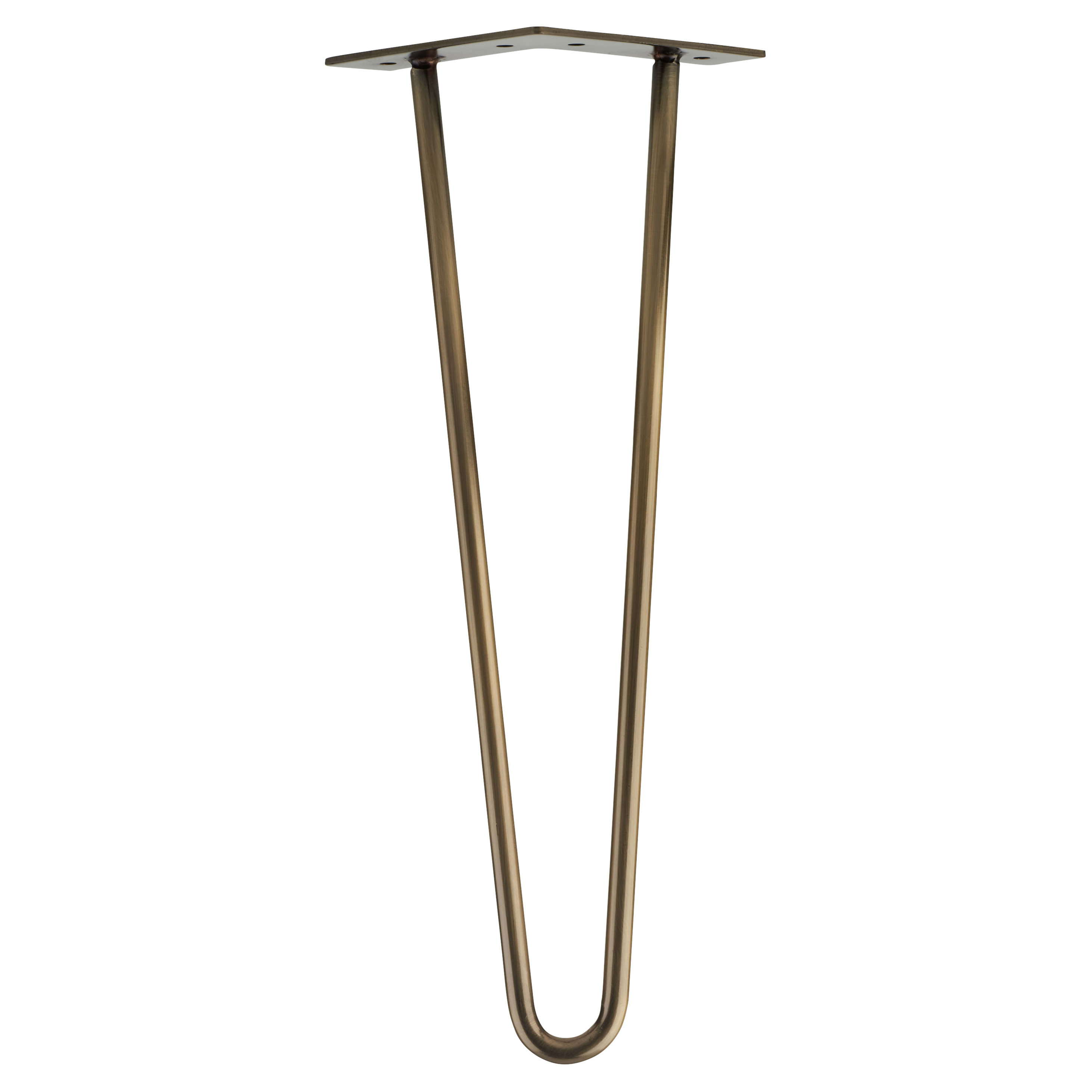 Hairpin Leg - 2 Pin - 350mm Height - Antique Brass - view 4