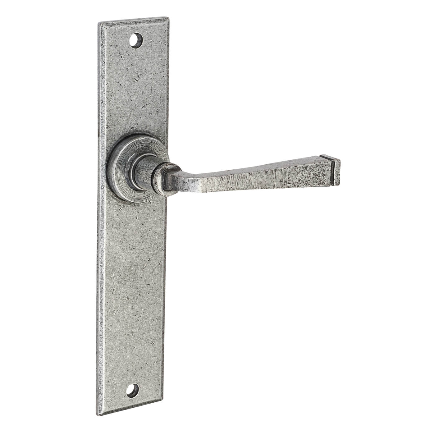 Pewter Latch Door Handles - Long Plate - York Range - 241 x 48mm - view 3