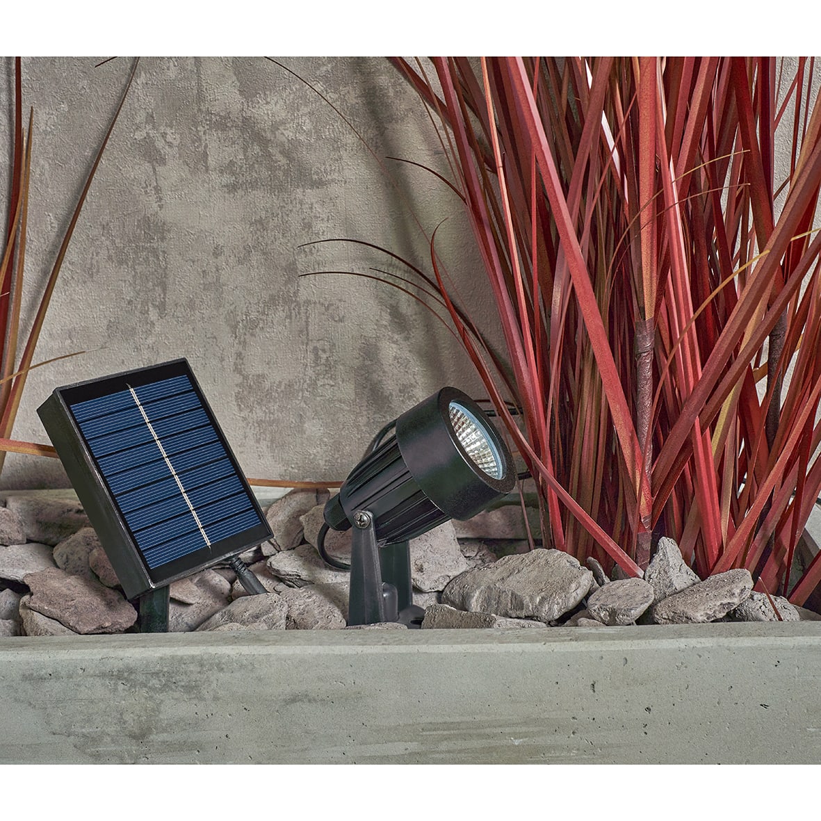 Forum Zink Maltby 2W LED Solar Ground Spike Garden Light Kit - IP65 - 4000K/RGB - Black - Pack of 4 - view 3