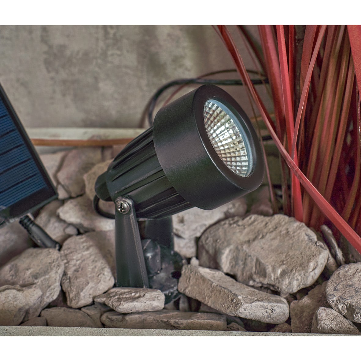 Forum Zink Maltby 2W LED Solar Ground Spike Garden Light Kit - IP65 - 4000K/RGB - Black - Pack of 4 - view 4