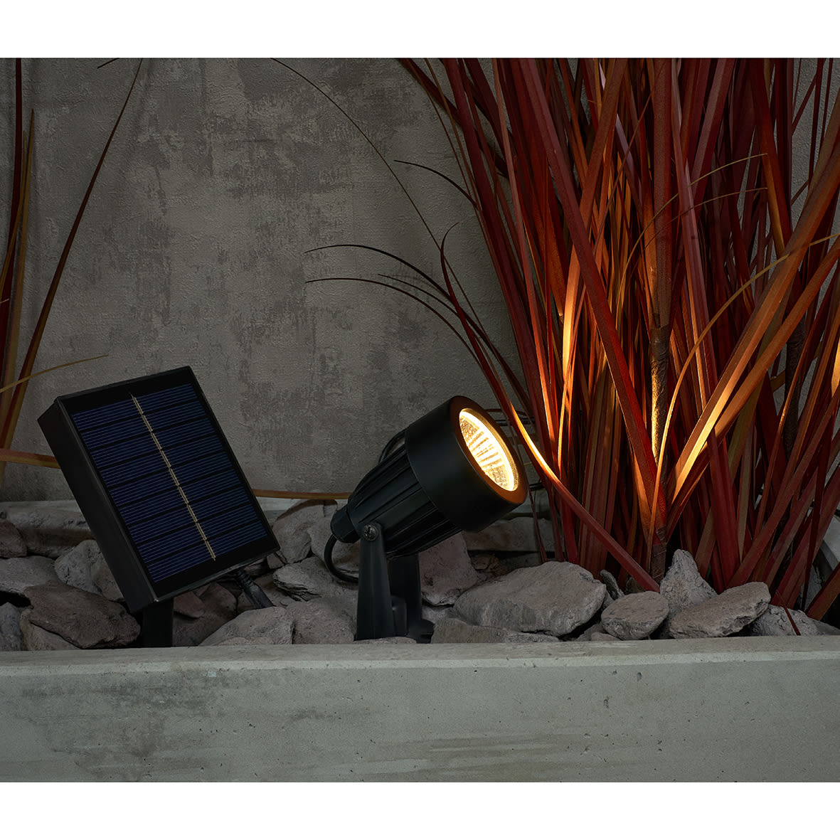 Forum Zink Maltby 2W LED Solar Ground Spike Garden Light Kit - IP65 - 4000K/RGB - Black - Pack of 4 - view 6